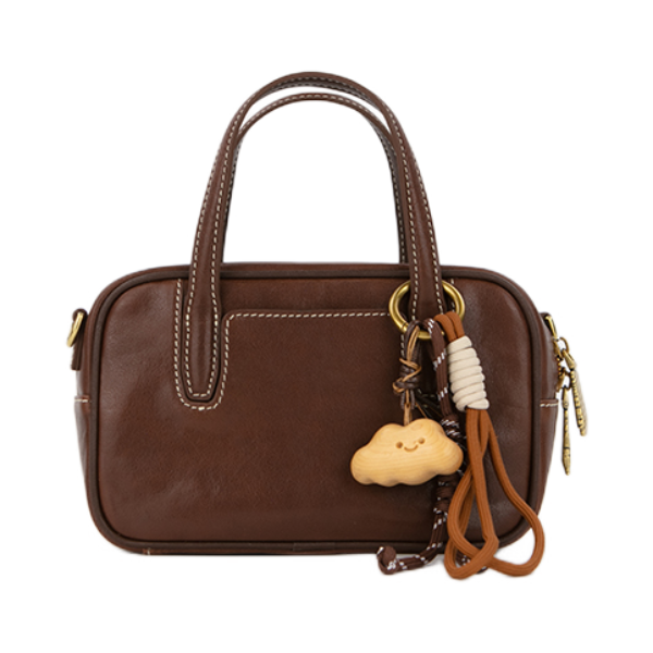 推荐商品：【赵昭仪同款】herbal heaven/食草堂 方糖头层植鞣皮斜挎单肩包波士顿包保龄球包手提包