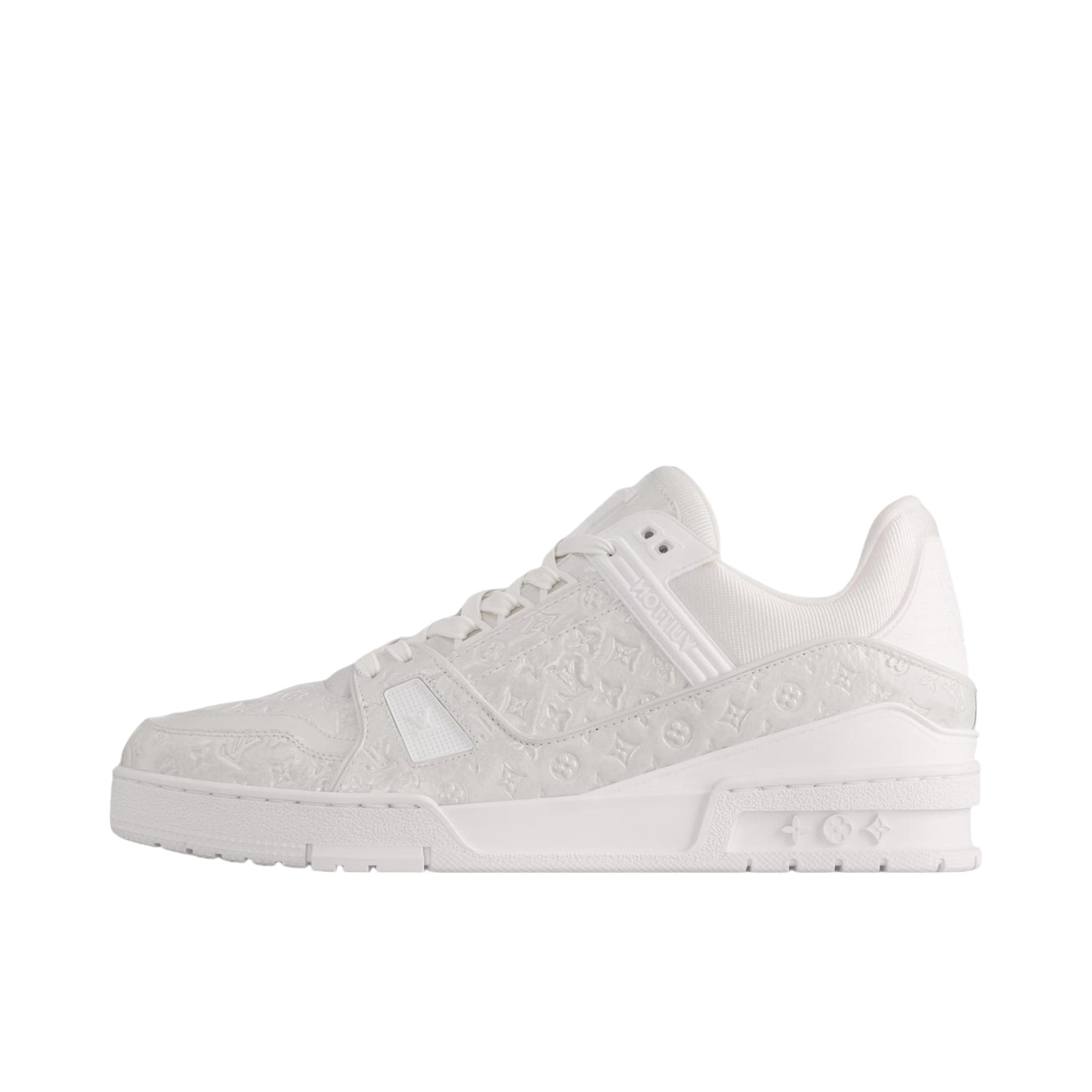 推荐商品：Louis Vuitton/路易威登 Trainer 牛皮革 圆头 系带低帮 板鞋 白色