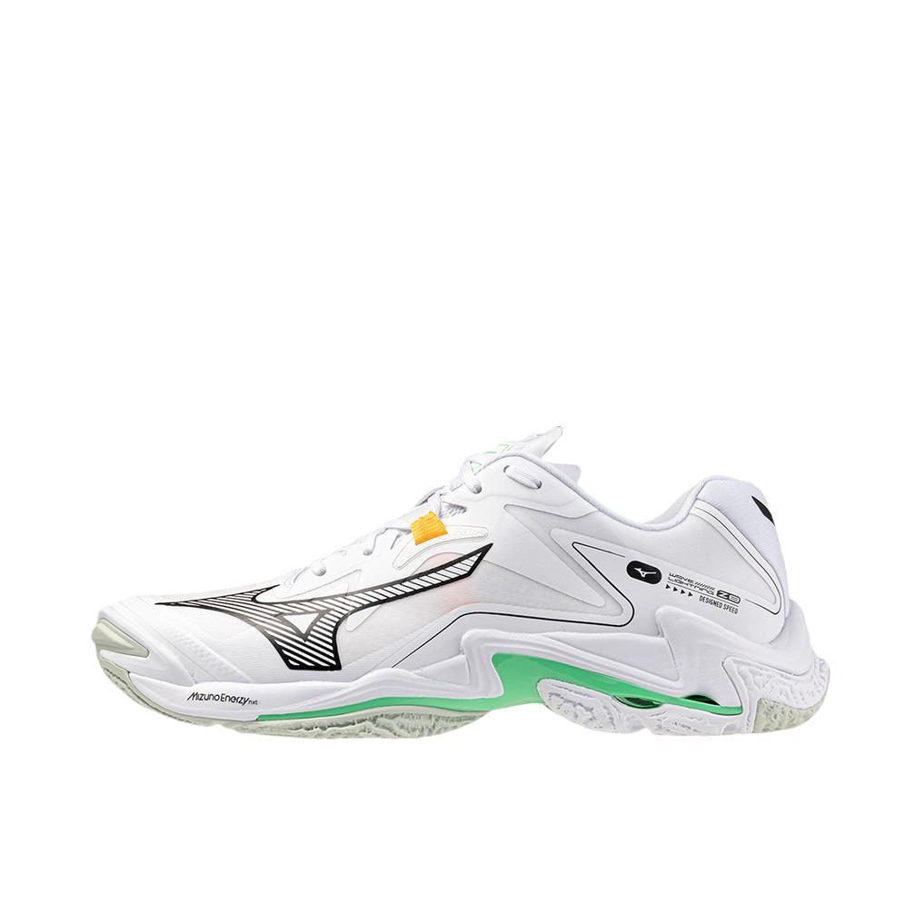 推荐商品：Mizuno/美津浓 Wave Lightning Z8 日潮 缓震轻盈 防滑耐磨 舒适运动 排球鞋 白色/青色