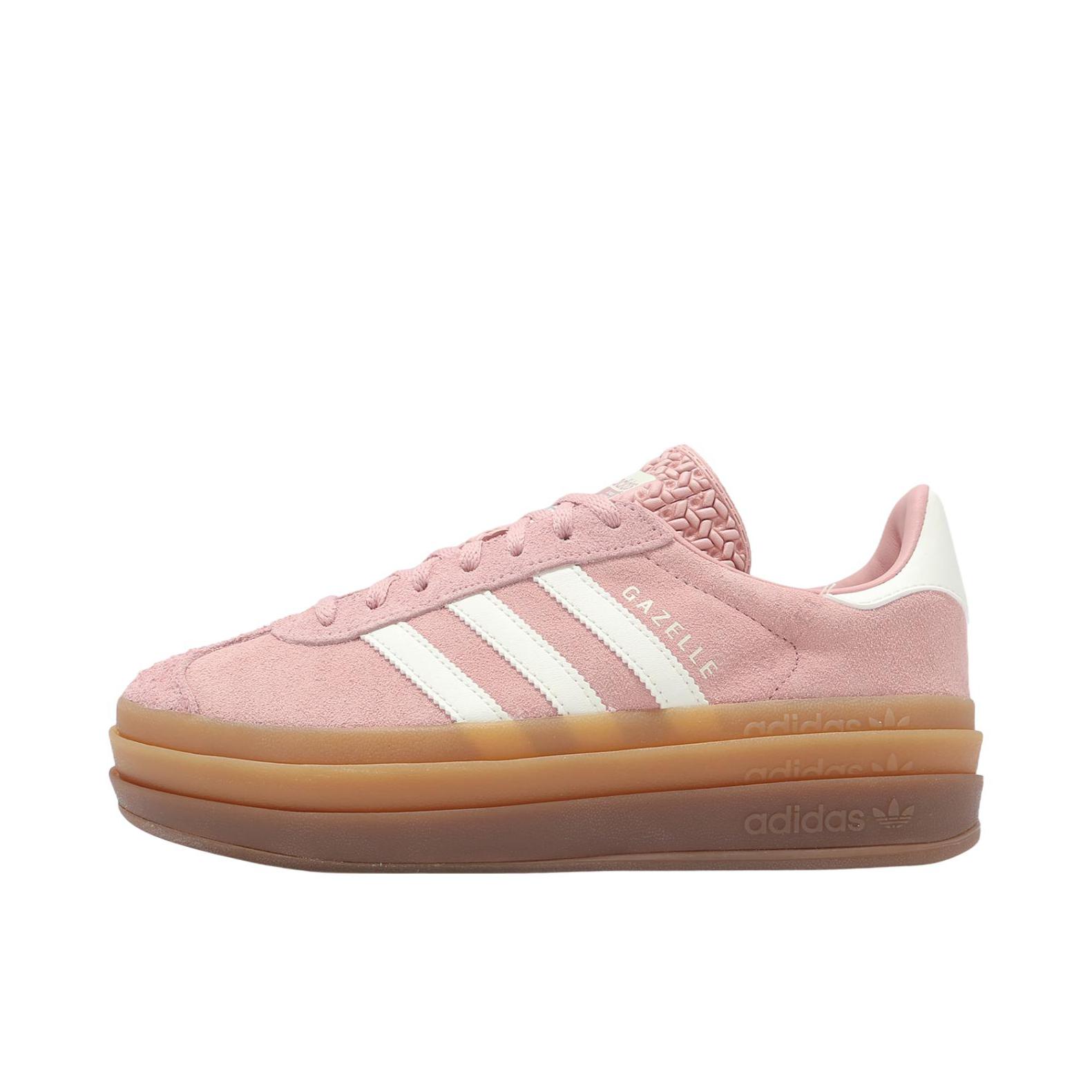 推荐商品：adidas Originals Gazelle Bold T头鞋 德训鞋 运动休闲鞋 经典厚底防滑耐磨贴合 浅粉色