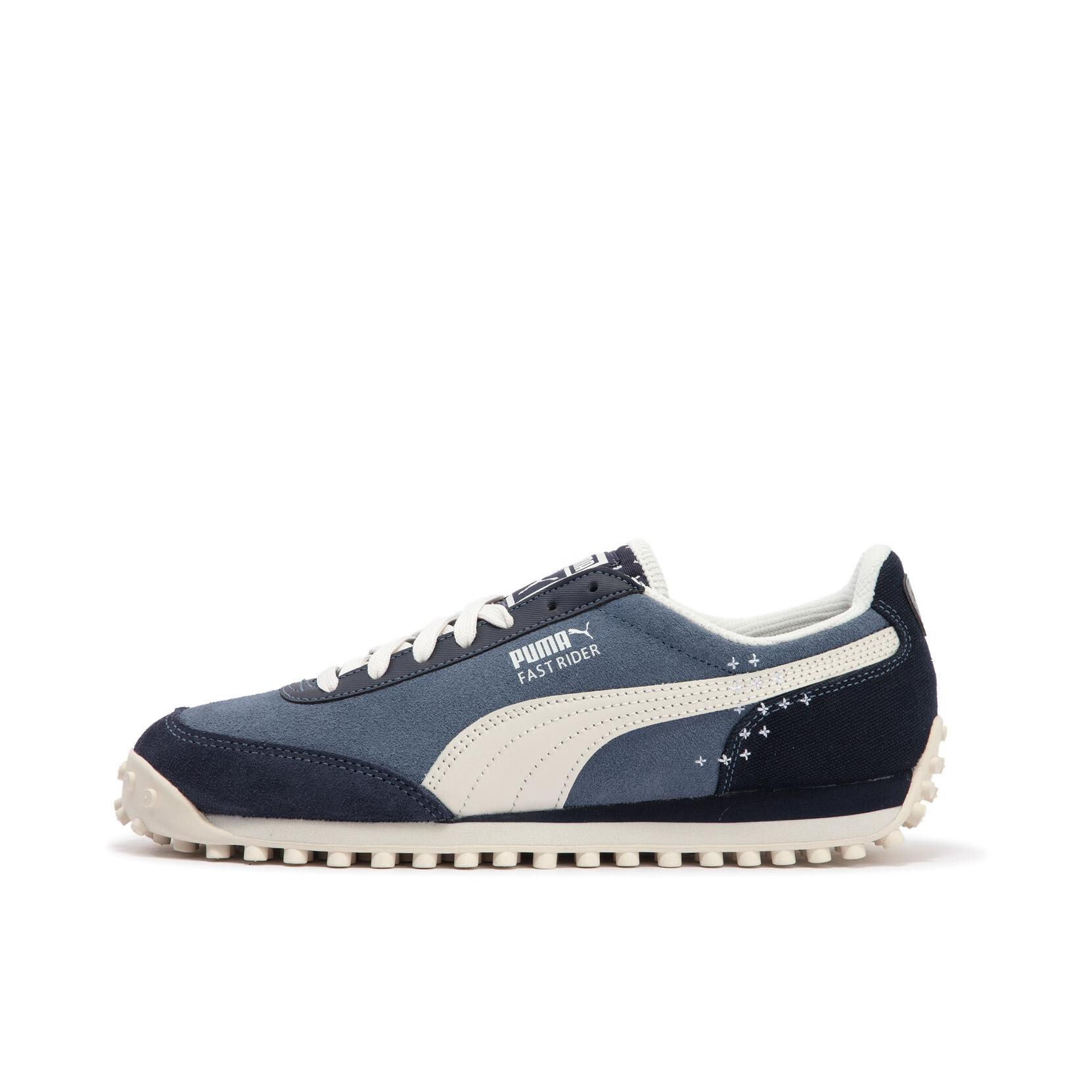 推荐商品：Puma/彪马 Fast Rider 轻便舒适 减震透气 防滑耐磨 复古 运动休闲鞋 深空蓝/白色/海军蓝