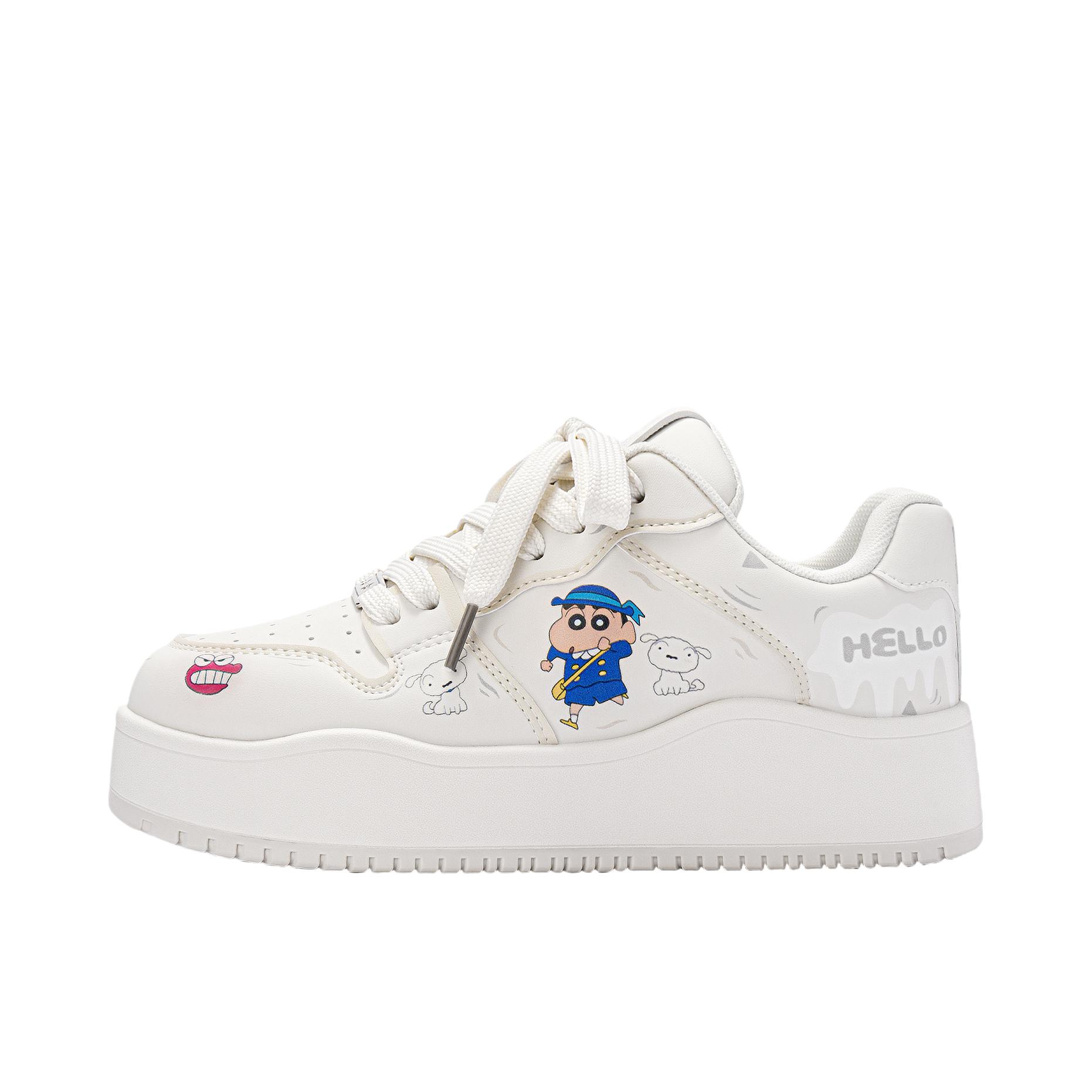 推荐商品：CRAYON SHINCHAN/蜡笔小新 板鞋 百搭休闲卡通增高 LBXX240236U 白色
