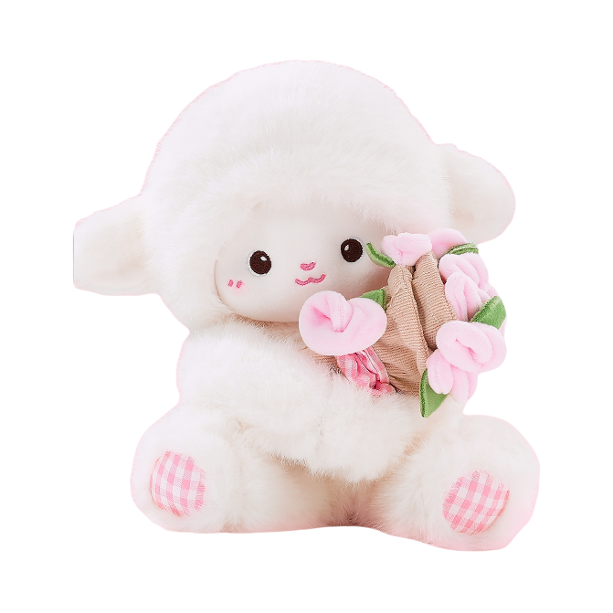 推荐商品：TheGreenParty 玫瑰花小羊公仔 毛绒玩具