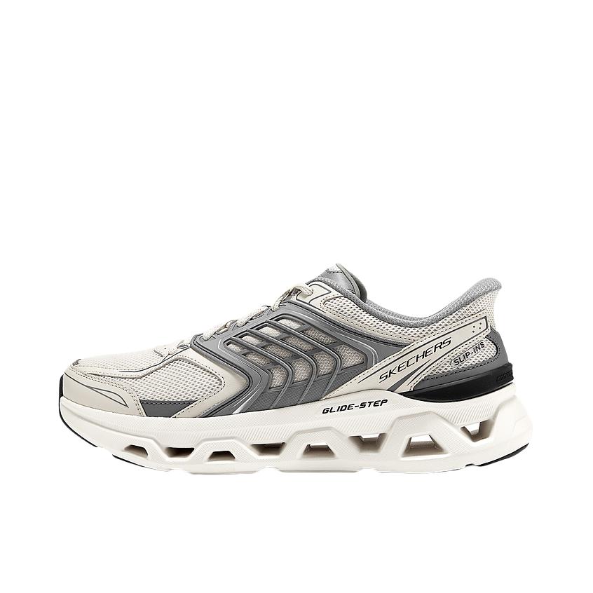 推荐商品：Skechers/斯凯奇 SPORT 跑鞋 超轻闪穿缓震系带青年 乳白色/灰色