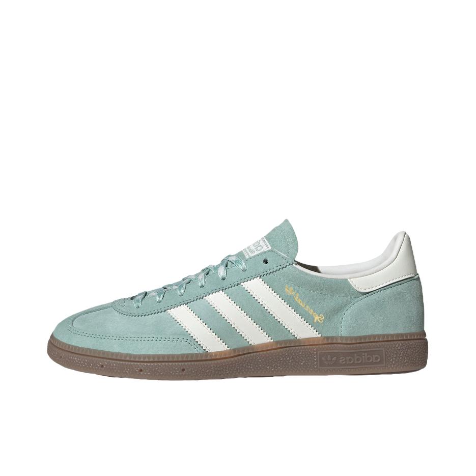 推荐商品：adidas Originals Handball Spezial 薄底鞋 T头鞋 德训鞋 板鞋 简约百搭复古轻便防滑耐磨贴合圆头耐穿 淡绿色/汉玉白/树脂黄