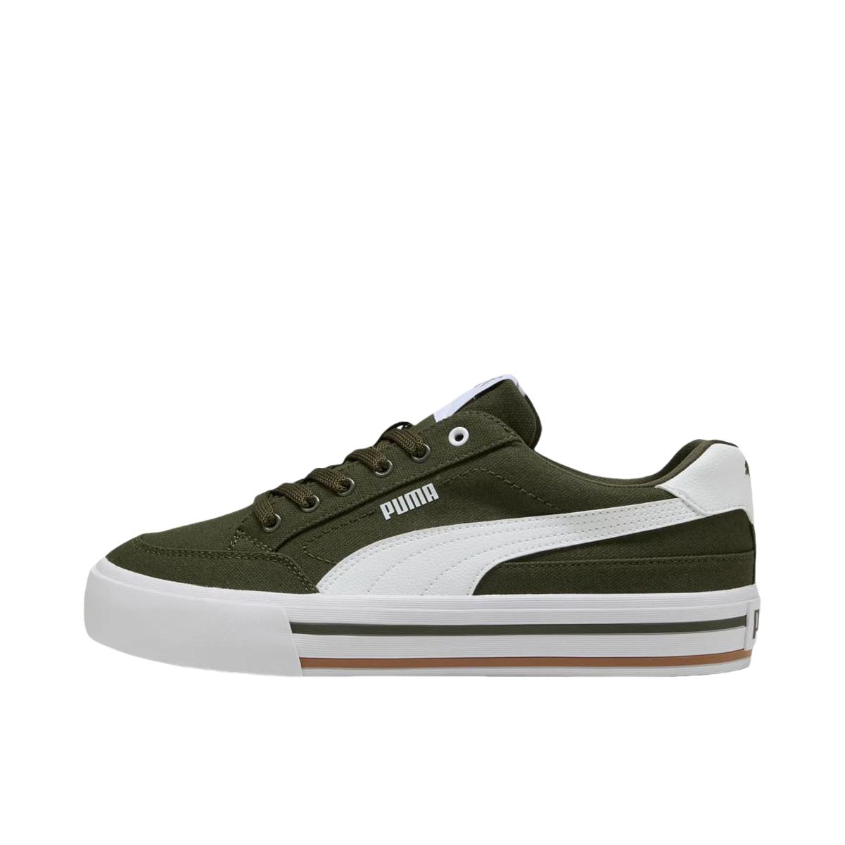 推荐商品：Puma/彪马 Court Classic Vulcs 小白鞋 板鞋 舒适减震防滑耐磨百搭时尚复古防水 深绿色/白色 