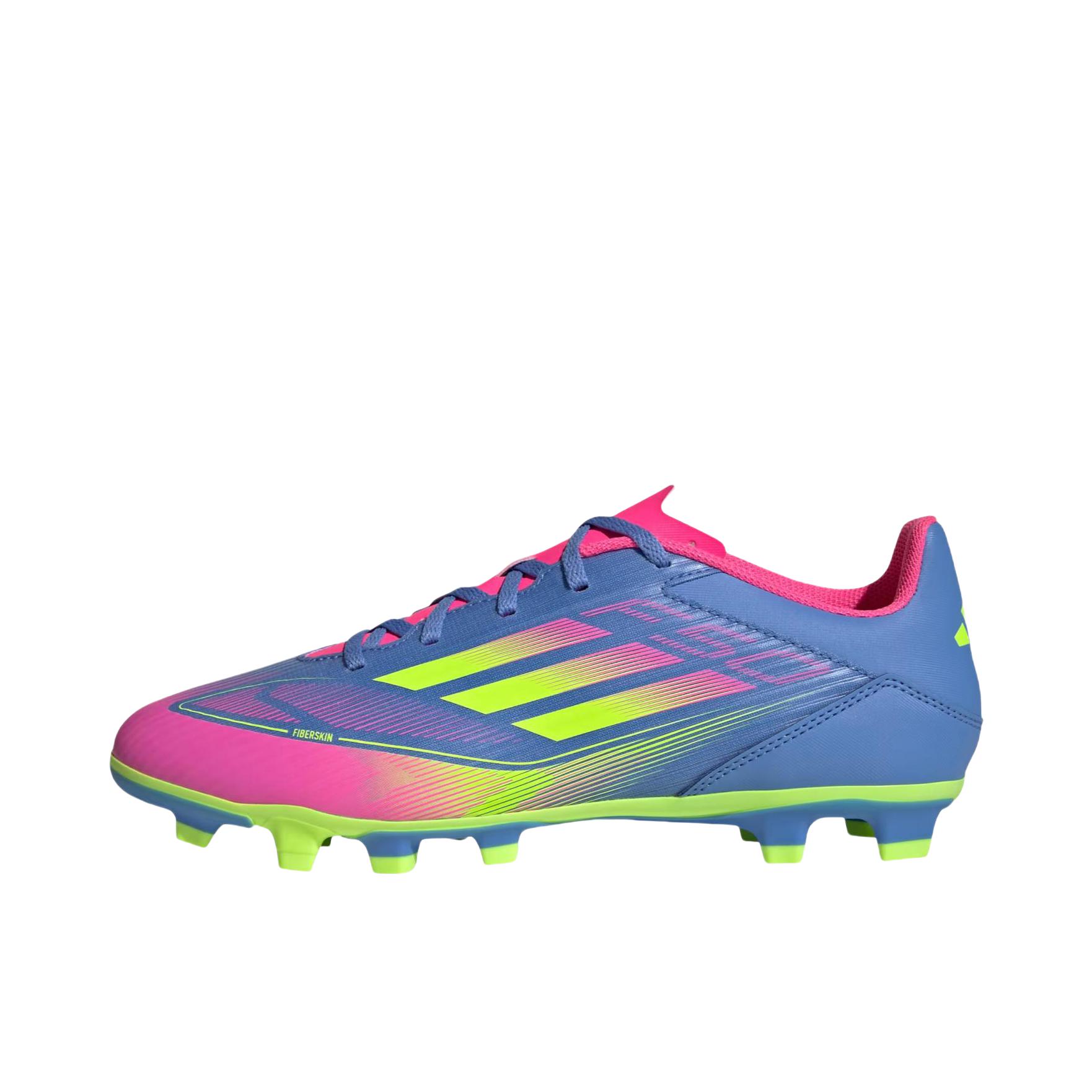 推荐商品：adidas F50 CLUB FG MG 足球鞋 低帮系带圆头支撑 蓝色/粉色