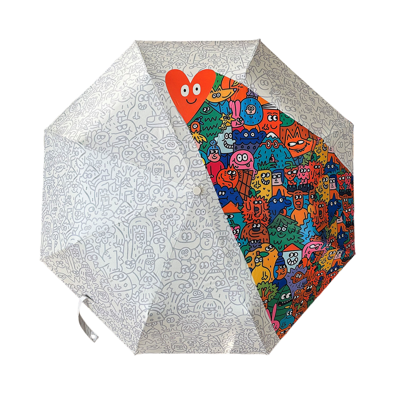 推荐商品：御夏 三折 黑胶 涂鸦晴雨伞 自动