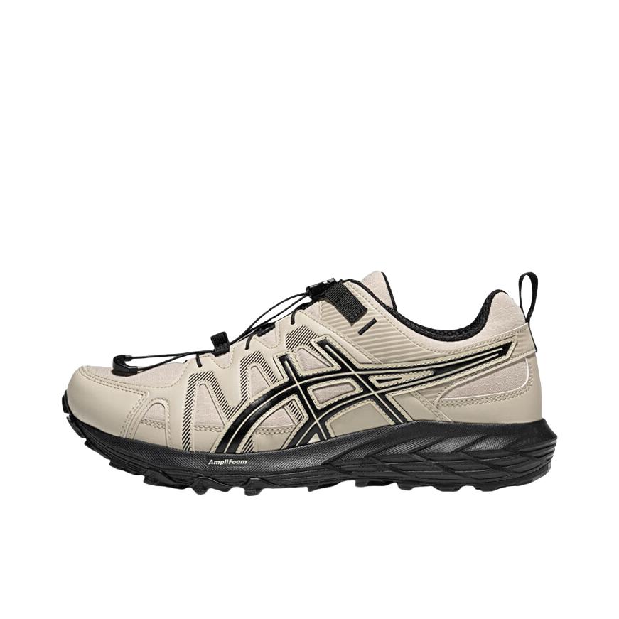 推荐商品：Asics/亚瑟士 Gel-Sonoma FE 跑鞋 越野透气系带缓震回弹抓地织物合成革 米灰色/黑色