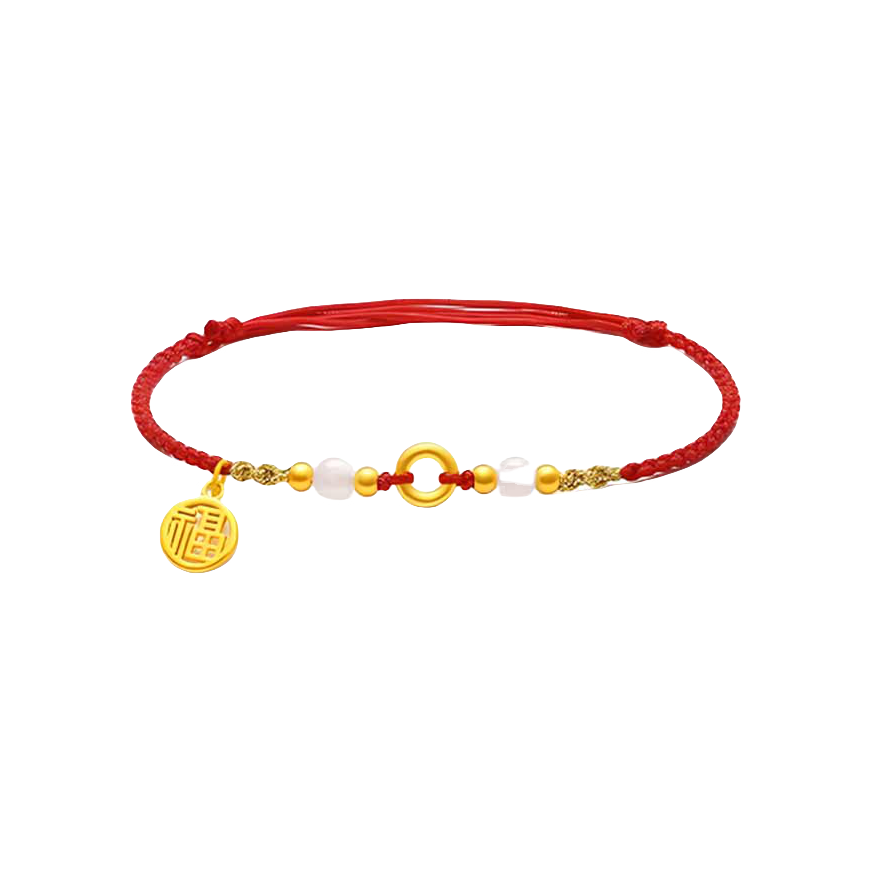 推荐商品：百利金 平安扣福牌足金情侣脚链 BLJ01470