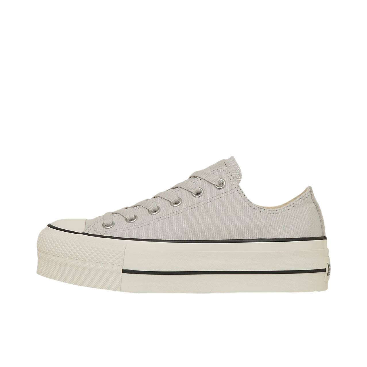推荐商品：Converse/匡威 All Star LIFTED WATARU 帆布鞋 防滑系带平跟 银色/灰色