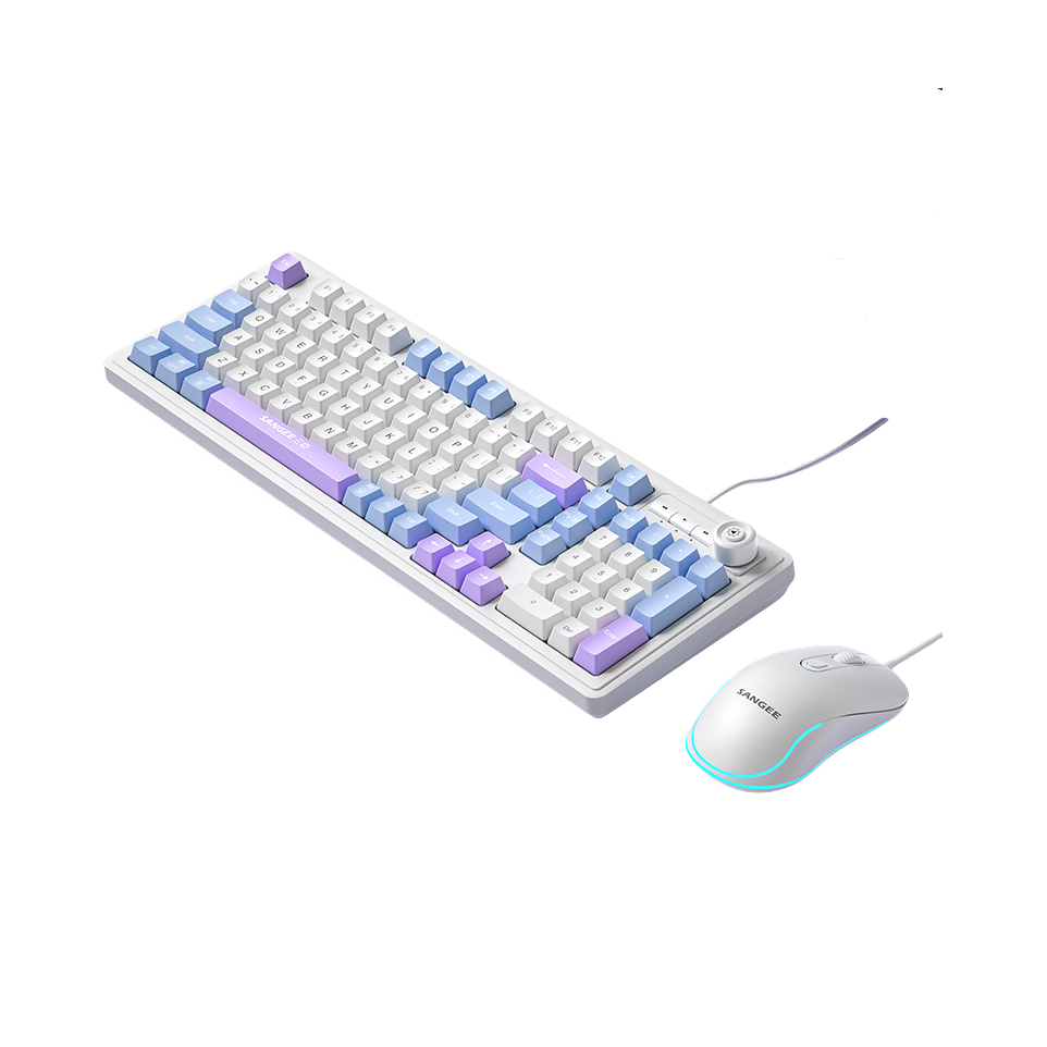 推荐商品：Sangee/三巨 K18+G750 有线 键鼠套装 机械手感 多媒体旋钮