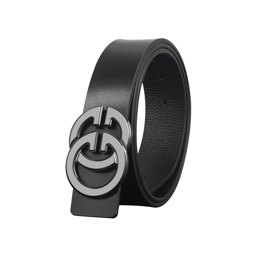 推荐商品：jeccieziio/杰西致 商务平滑扣压花头层牛皮皮带 JXZNSPD0001