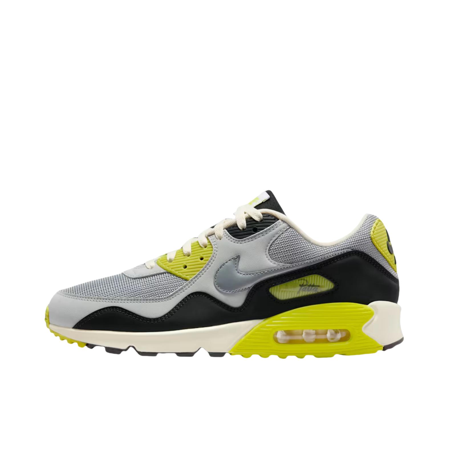 推荐商品：Nike Air Max 90 Ultra 跑鞋 气垫缓震防滑耐磨舒适轻便百搭简约运动网布低帮贴合 Patta联名/灰色/白色/黑色