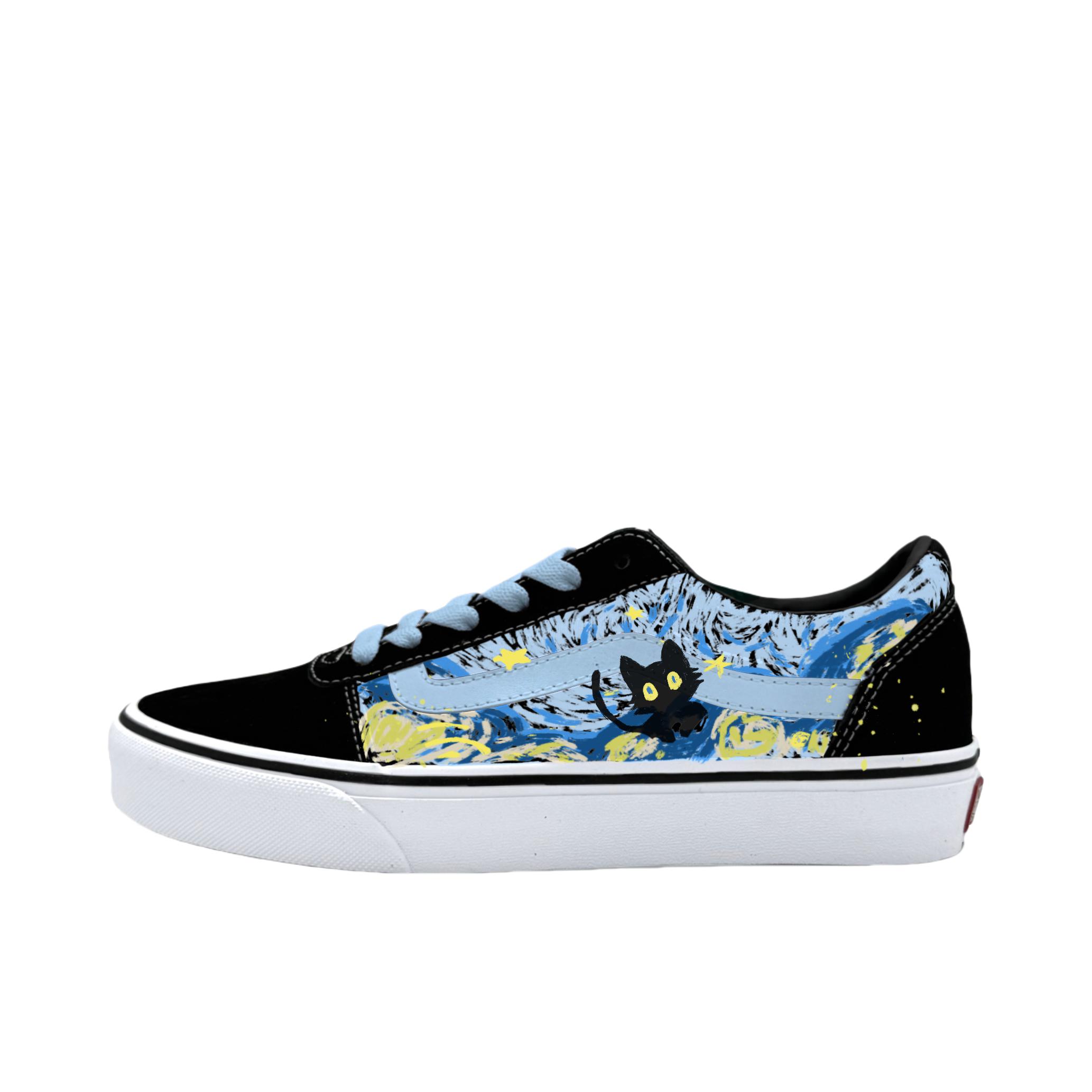 推荐商品：【定制球鞋】 Vans/范斯 Ward Active 板鞋 国潮低帮圆头 黑猫的梦