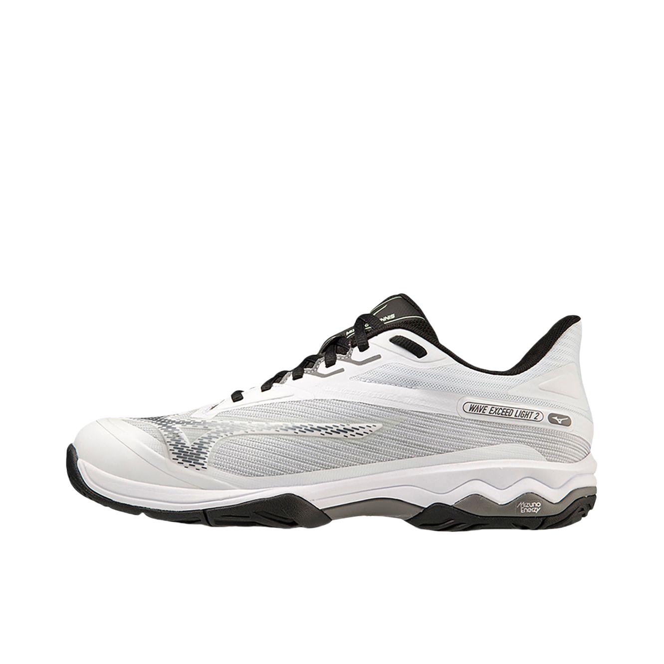 推荐商品：Mizuno/美津浓 Wave Exceed Light 2 系带 防滑耐磨 减震轻便 舒适百搭 跑鞋 白色/黑色