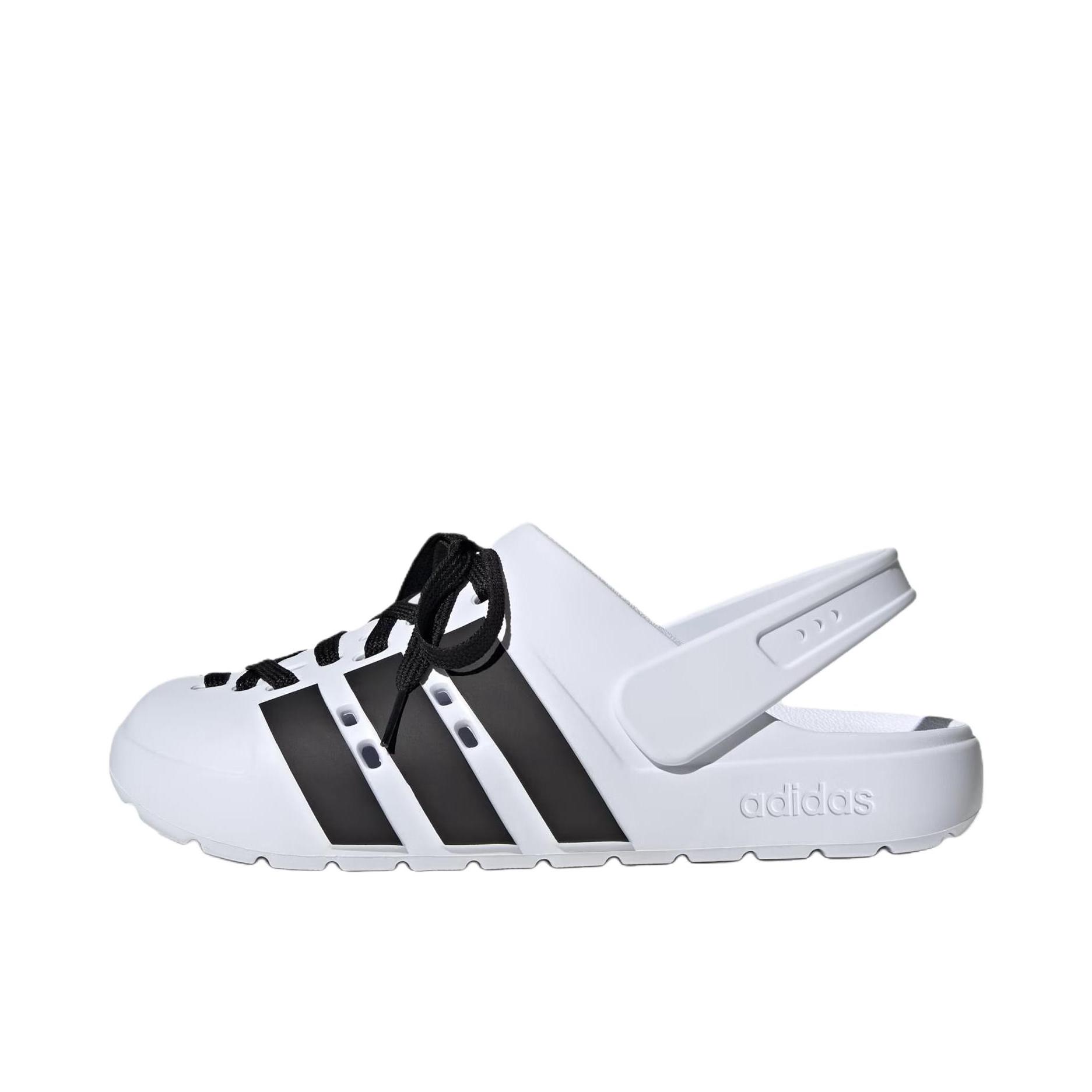 推荐商品：adidas Adilette Clog 2.0 洞洞鞋 凉鞋 柔软简约一脚蹬包头舒适轻盈 白色/黑色 