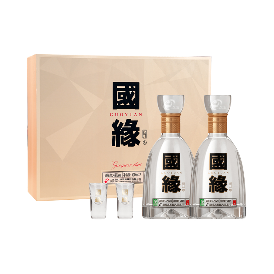 推荐商品：今世缘 国缘四开 500ml 42度 白酒 礼盒装 纯粮食宴请