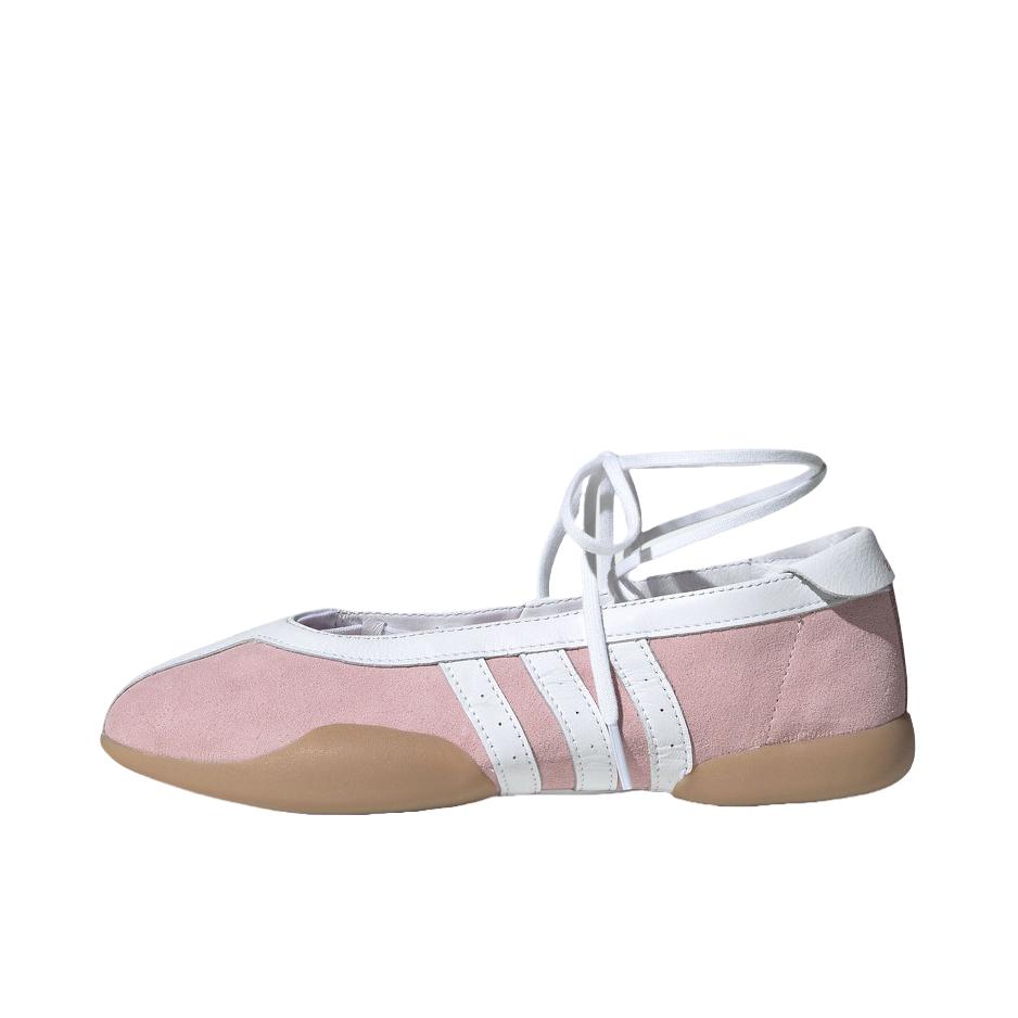 推荐商品：adidas Originals Taekwondo MEI BALLET 复古百搭 芭蕾风 防滑耐磨 舒适透气 系带 低帮 运动休闲鞋 清澈粉/白色/树脂黄