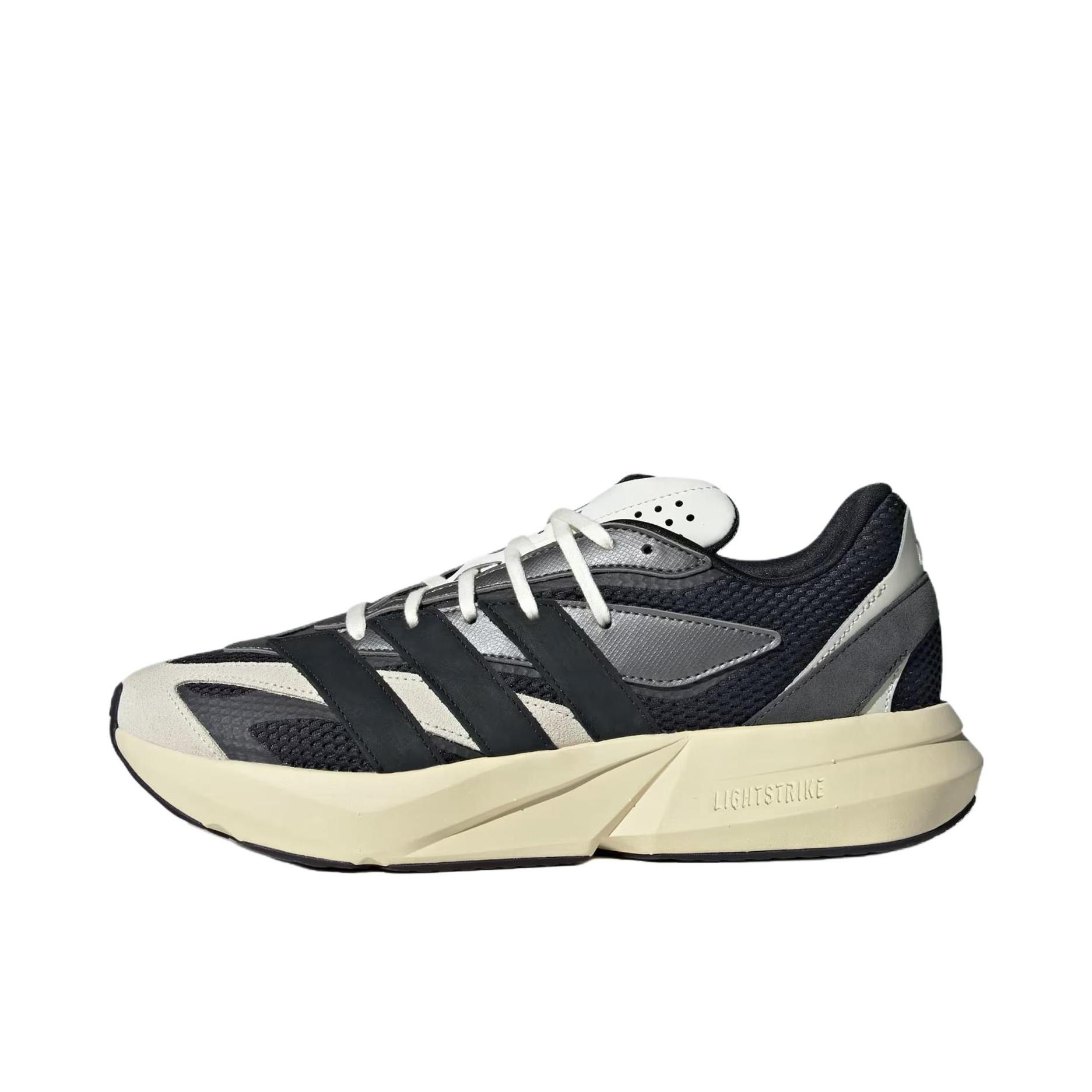 推荐商品：adidas Lightblaze 运动休闲鞋 简约防滑耐磨低帮回弹轻运动 黑色/灰色 