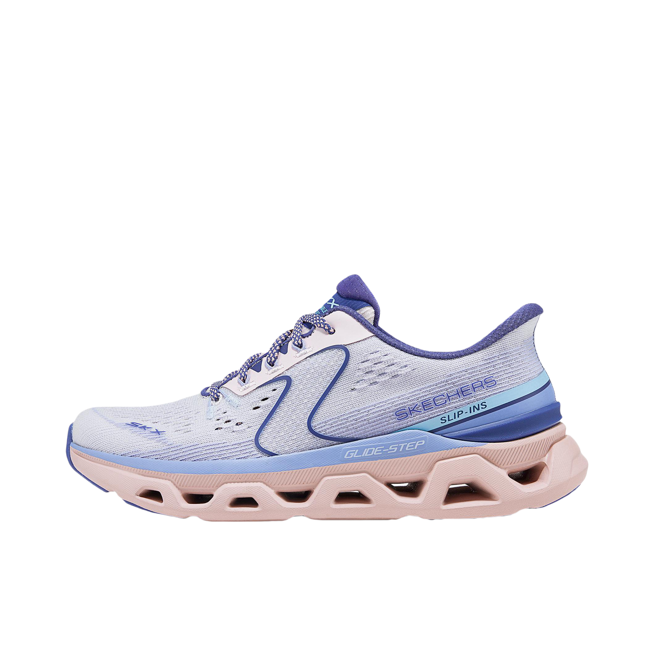 推荐商品：Skechers/斯凯奇 网面绑带 缓震耐磨 时尚潮流 轻质 一脚蹬 运动休闲鞋 232921 女款/粉红色/蓝色