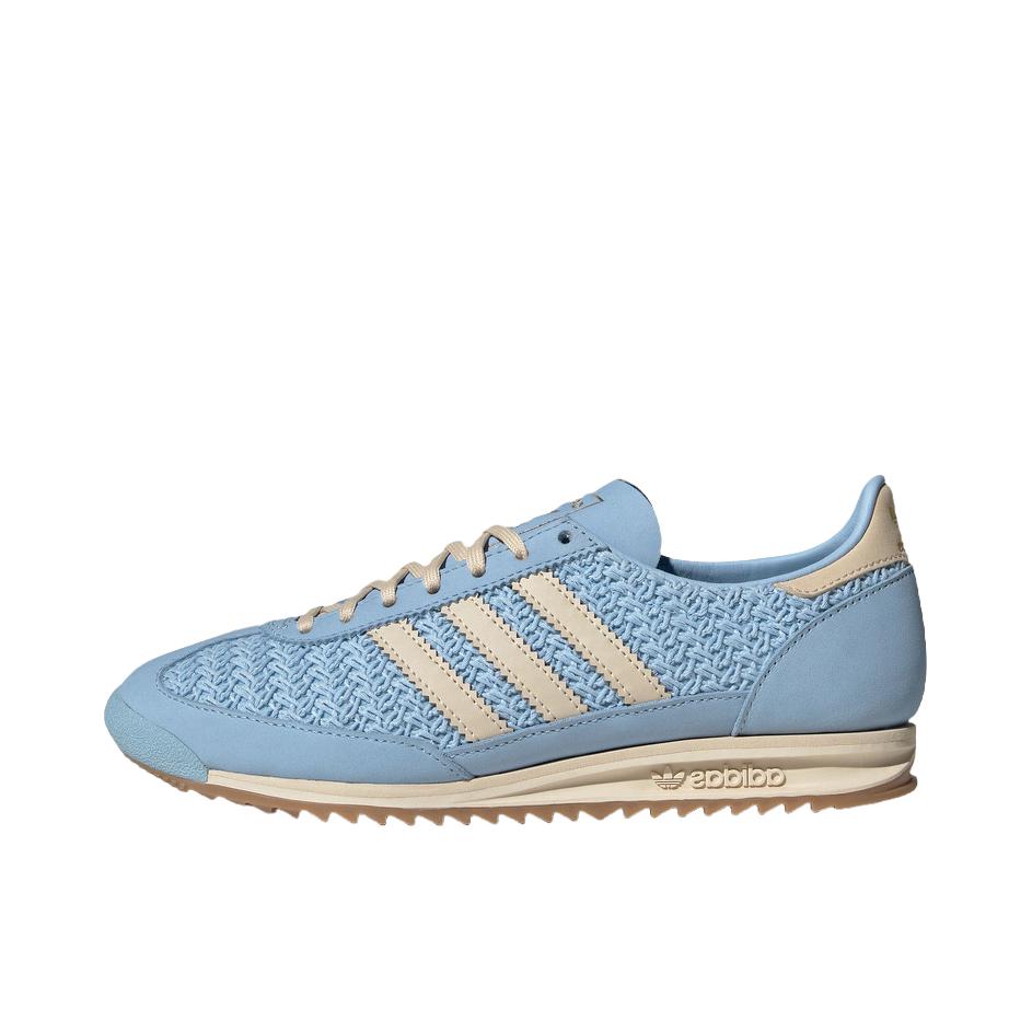 推荐商品：【马思纯同款】 adidas Originals SL 72 T头鞋 德训鞋 运动休闲鞋 轻便防滑耐磨透气舒适简约复古 蓝色/岩层沙暴土/乳白色