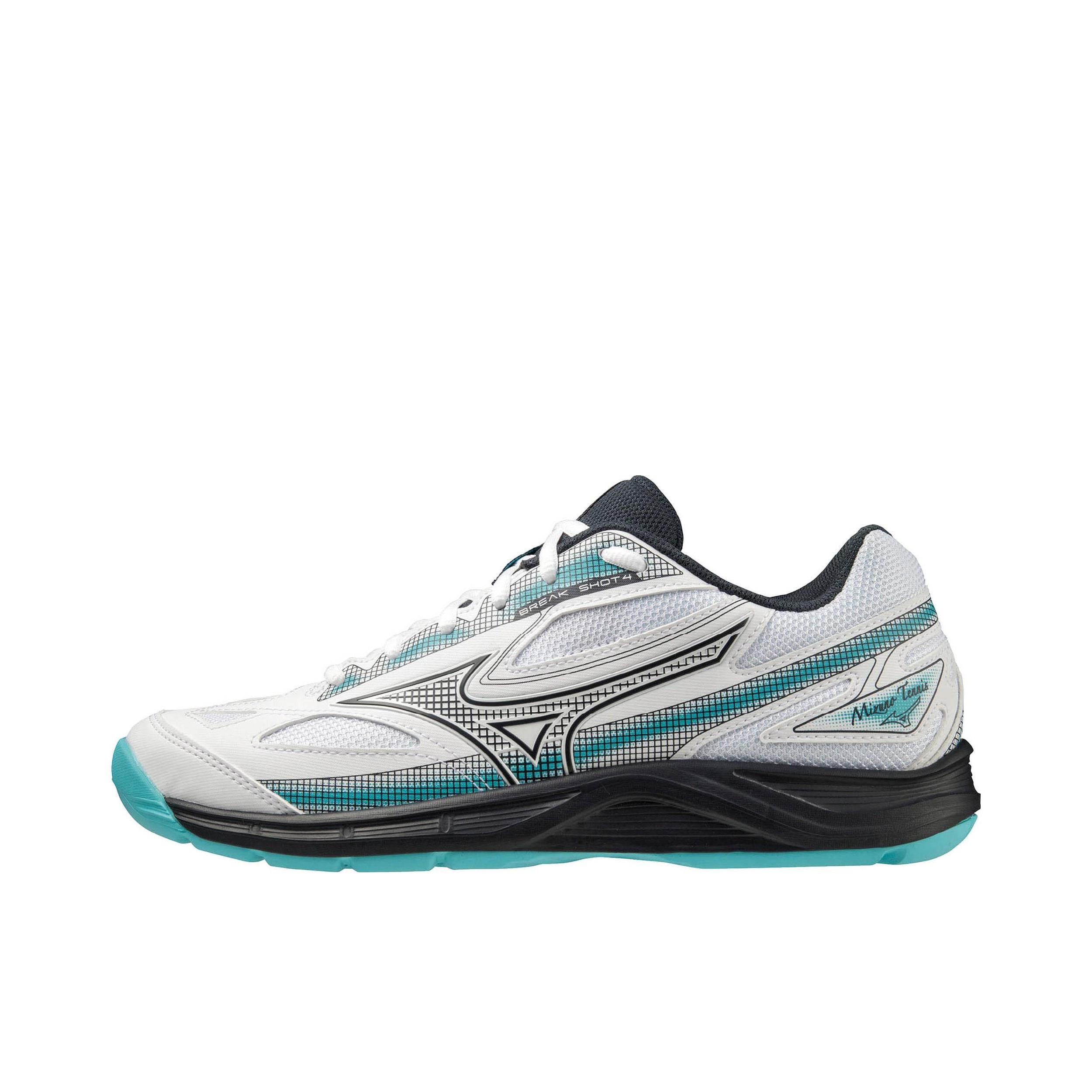 推荐商品：Mizuno/美津浓 Break Shot 4 减震训练 防滑耐磨 舒适 运动休闲鞋 白色/浅蓝色