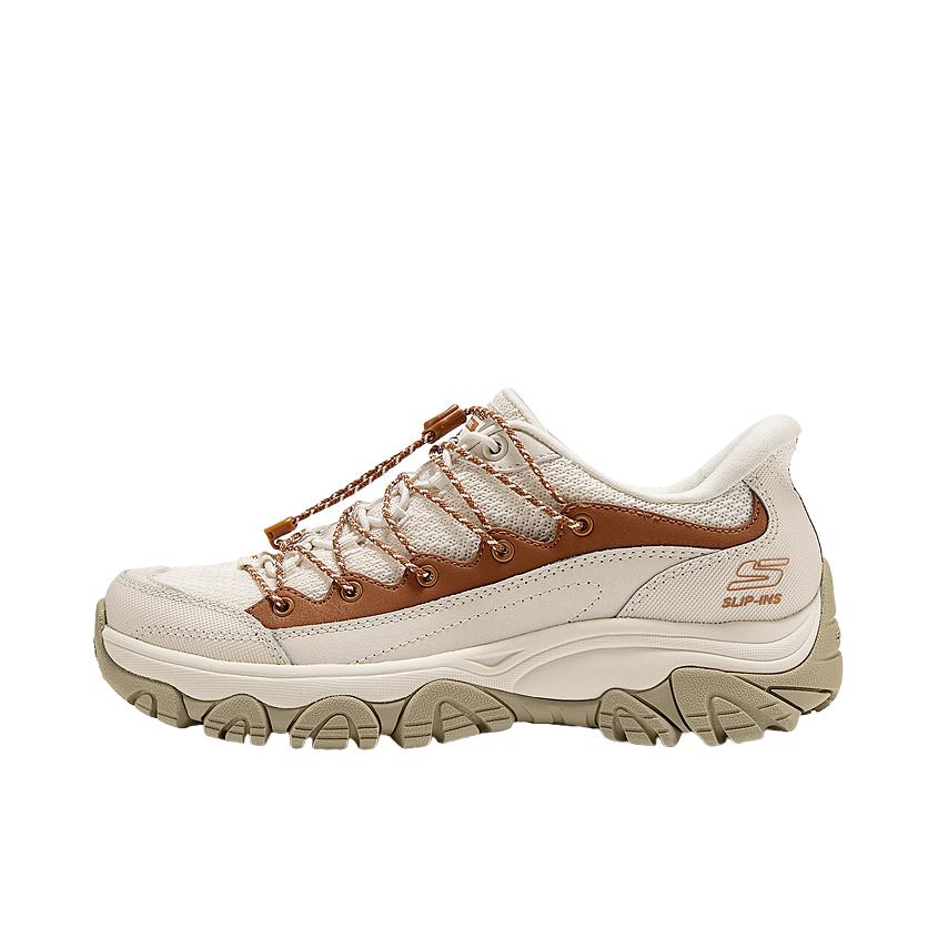 推荐商品：Skechers/斯凯奇 闪穿鞋 工装鞋 户外休闲鞋 简约百搭时尚一脚蹬 灰褐色/多彩色