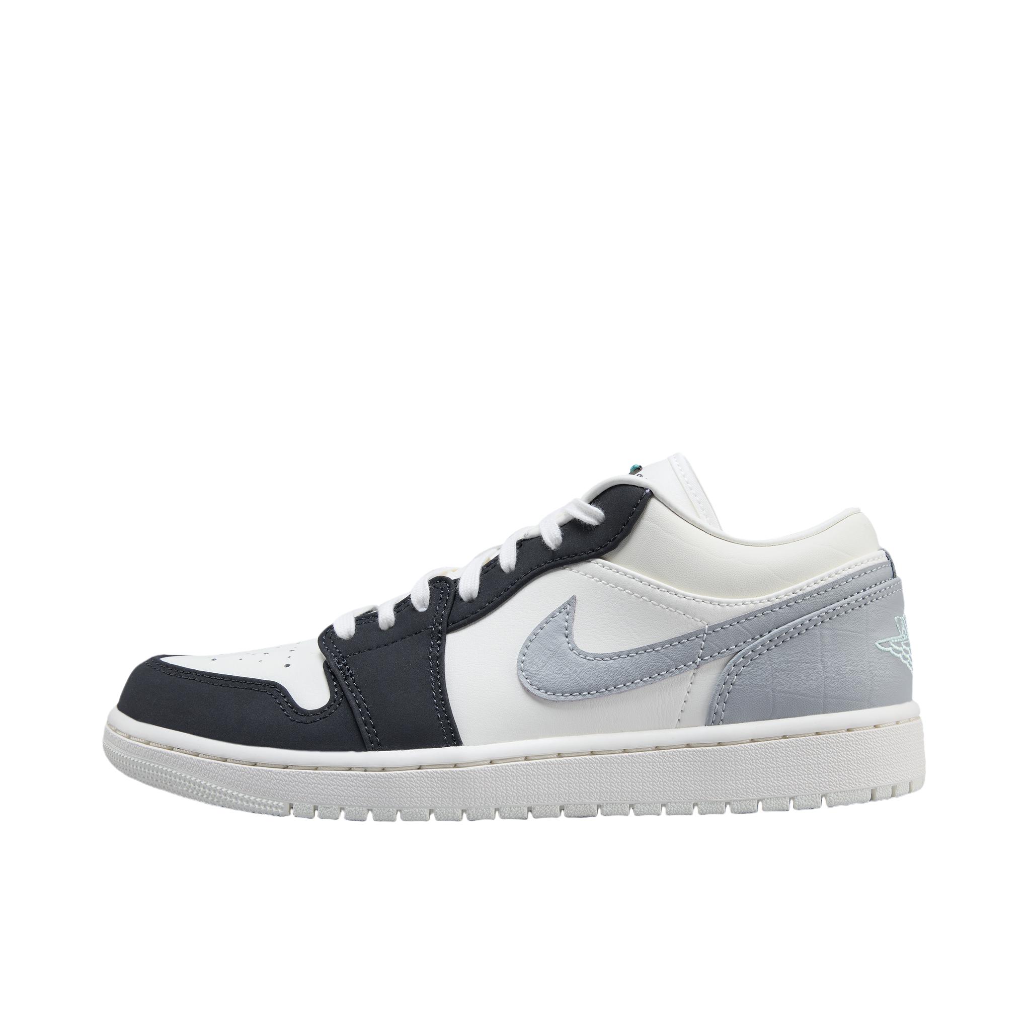 Air Jordan 1 板鞋 运动休闲鞋 复古潮流支撑合成革 帆白色/浅烟灰/泡沫薄荷绿/灰黑色