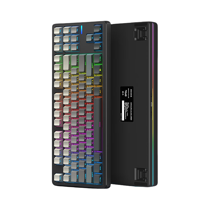 推荐商品：Riccks/芮克斯 RS8 V2 三模 机械键盘 87键 全键热插拔 游戏电竞 办公