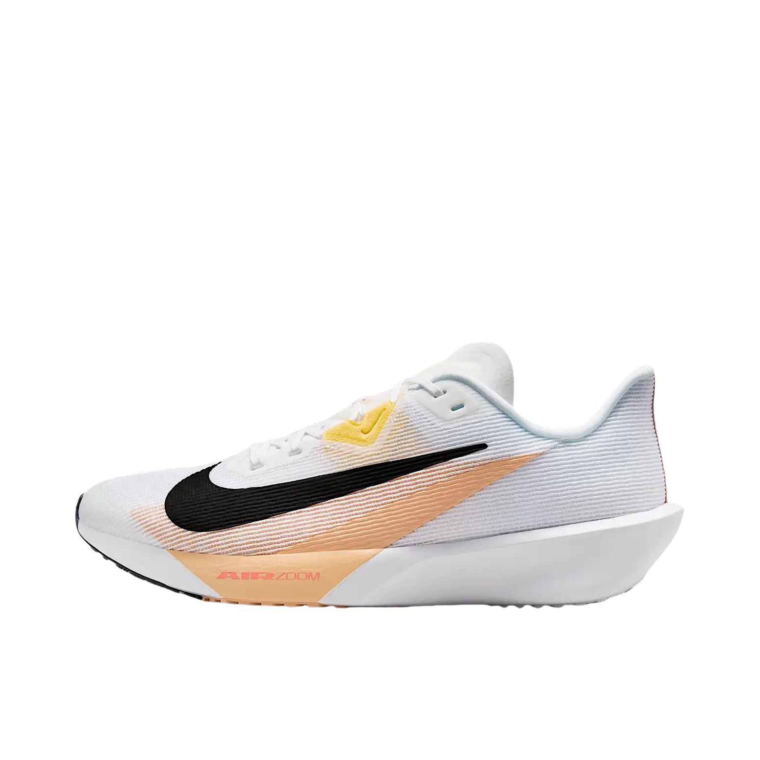 推荐商品：Nike Air Zoom Rival Fly 4 跑鞋 防滑缓震低帮休闲厚底运动回弹轻便竞速流光风 白色/柔黄色/黑色 