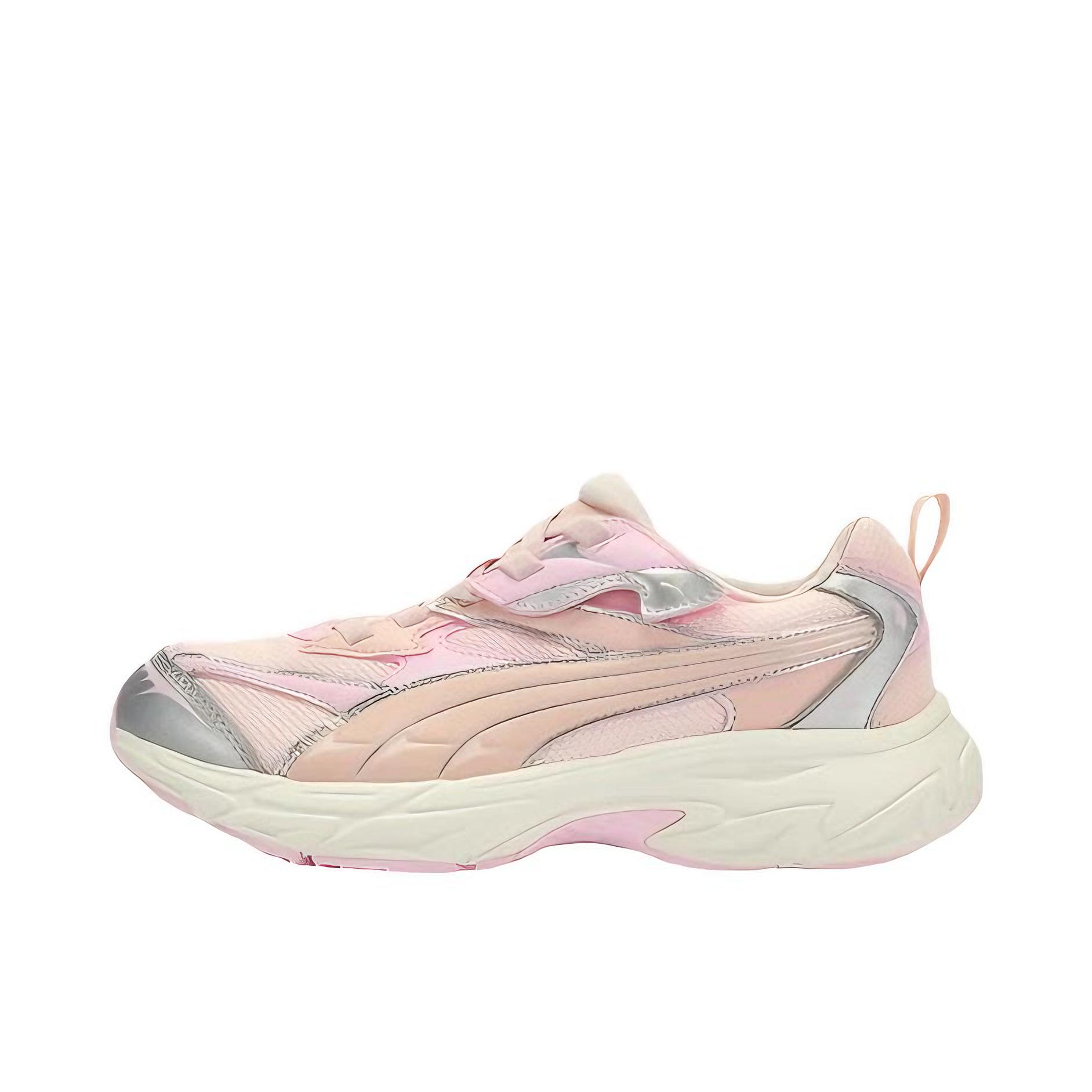推荐商品：Puma/彪马 Morphic 运动休闲鞋 防滑耐磨轻便网面透气舒适百搭复古圆头 大童/浅粉色/银色