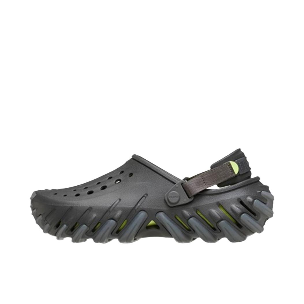 推荐商品：Crocs/卡骆驰 Echo Clog 波波 防滑包头 轻便舒适 一脚蹬 圆头 沙滩运动 涉水 缓震 洞洞鞋 凉鞋 黑色/沙灰色