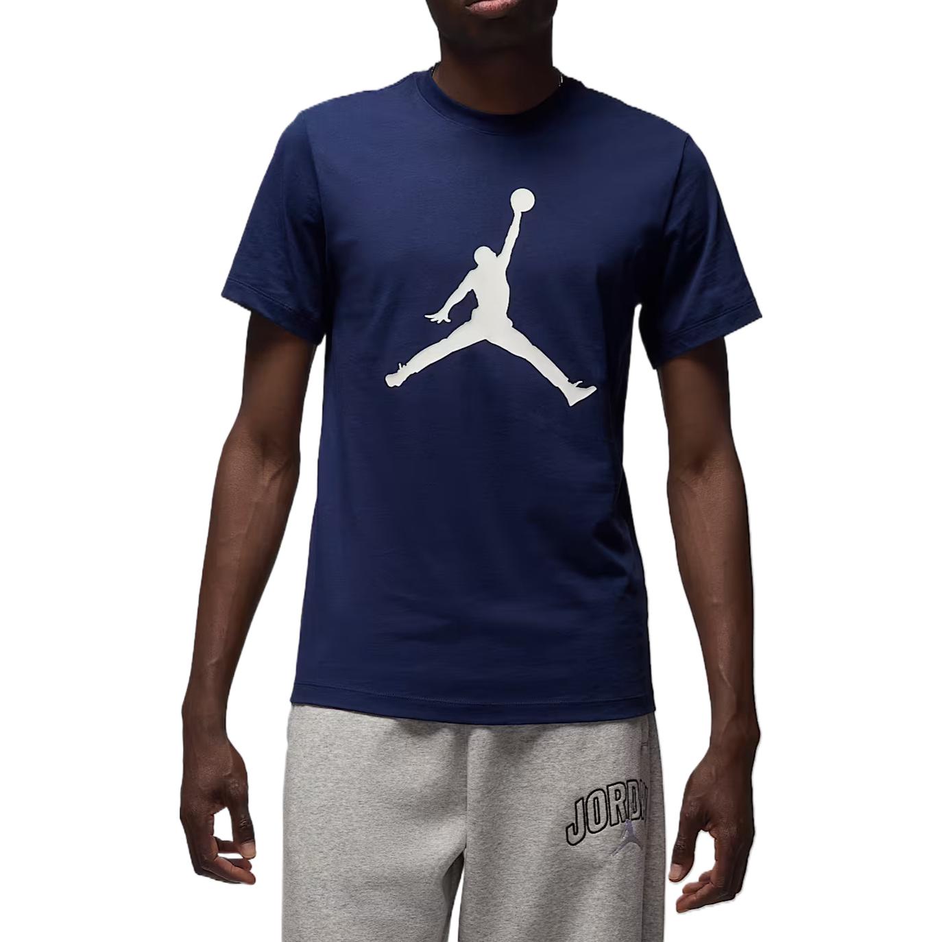 【张艺兴同款】Jordan Brand Jumpman大Logo合身吸湿排汗纯棉套头圆领直筒短袖T恤 CJ0921