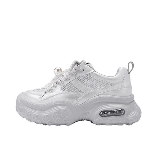 推荐商品：热风 老爹鞋 网面厚底增高运动 H42W25721 女款/银色