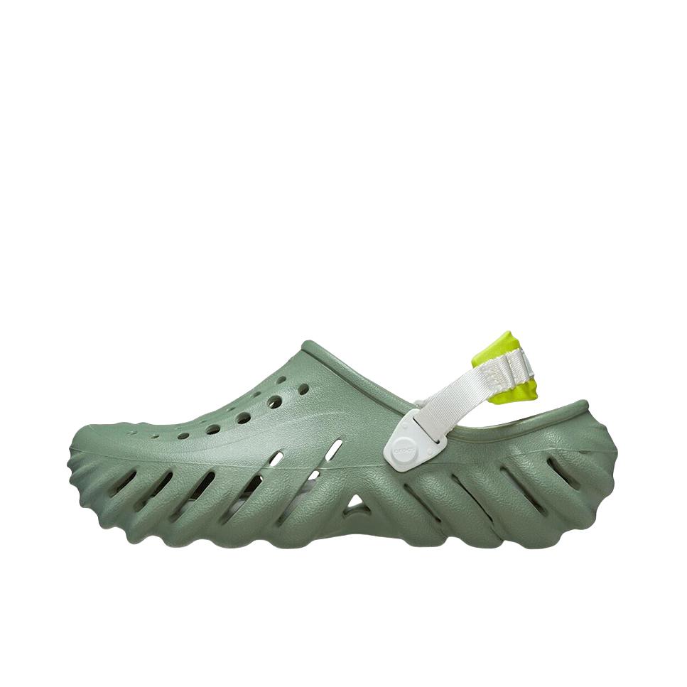 推荐商品：【檀健次同款】Crocs/卡骆驰 Echo Clog 波波 防滑包头 轻便舒适 一脚蹬 圆头 沙滩运动 涉水 缓震 洞洞鞋 凉鞋 牛油果绿