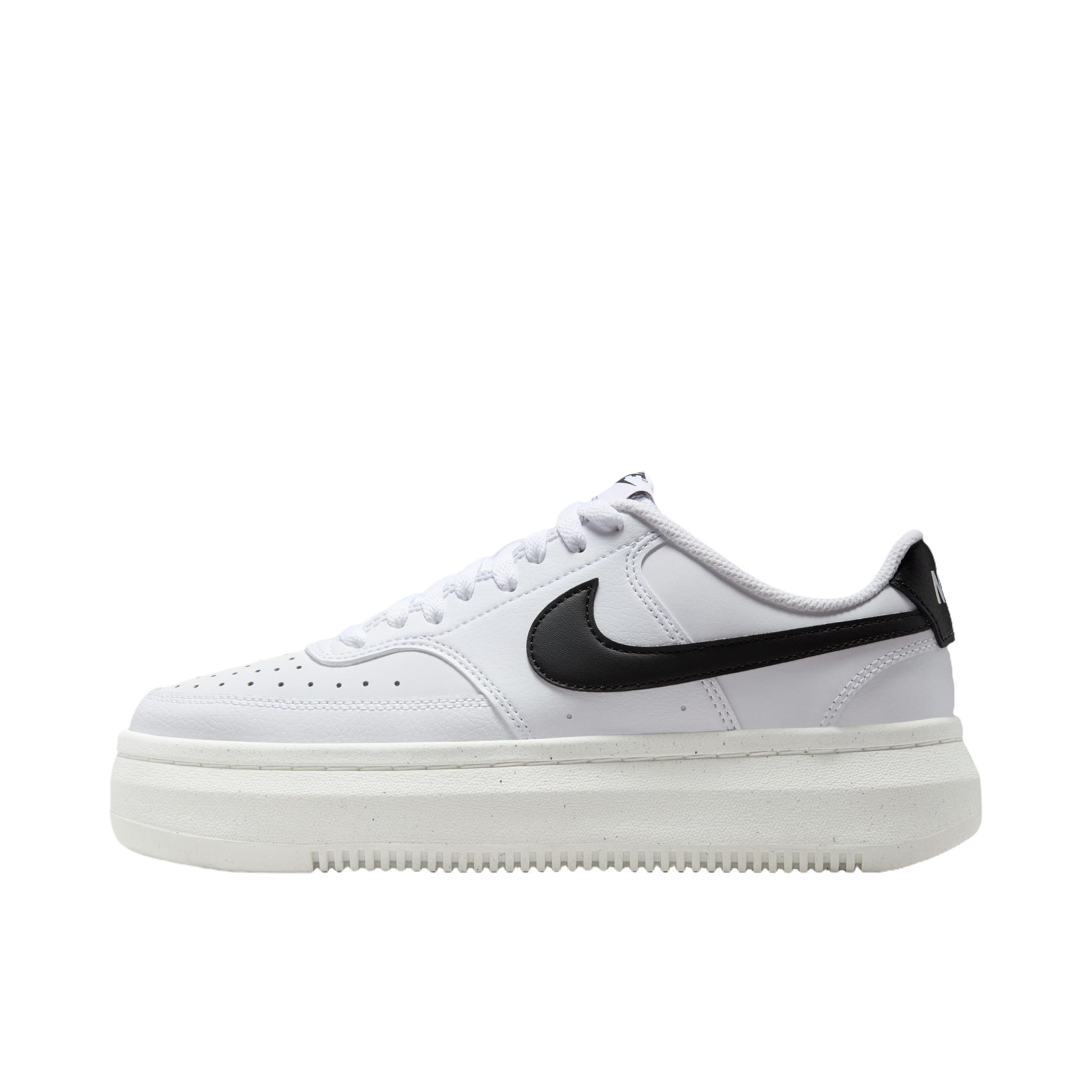 推荐商品：Nike Court Vision 1 Alta 板鞋 缓震舒适轻便耐磨厚底增高 黑色/帆白色