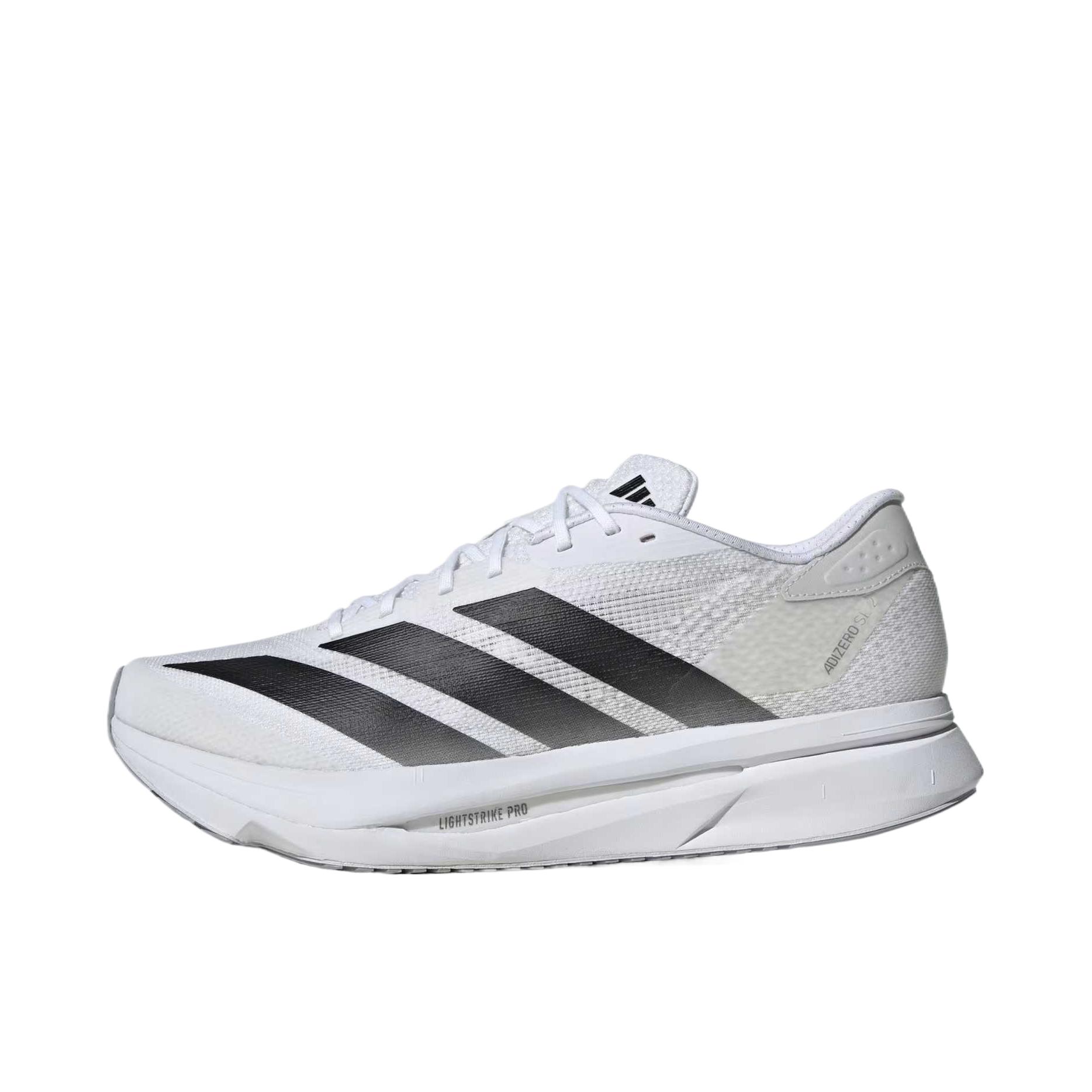 推荐商品：adidas Adizero Sl 2 跑鞋 轻便缓震支撑马拉松闪充长跑备赛体测训练防滑竞速贴合 云白色/核心黑色/灰色