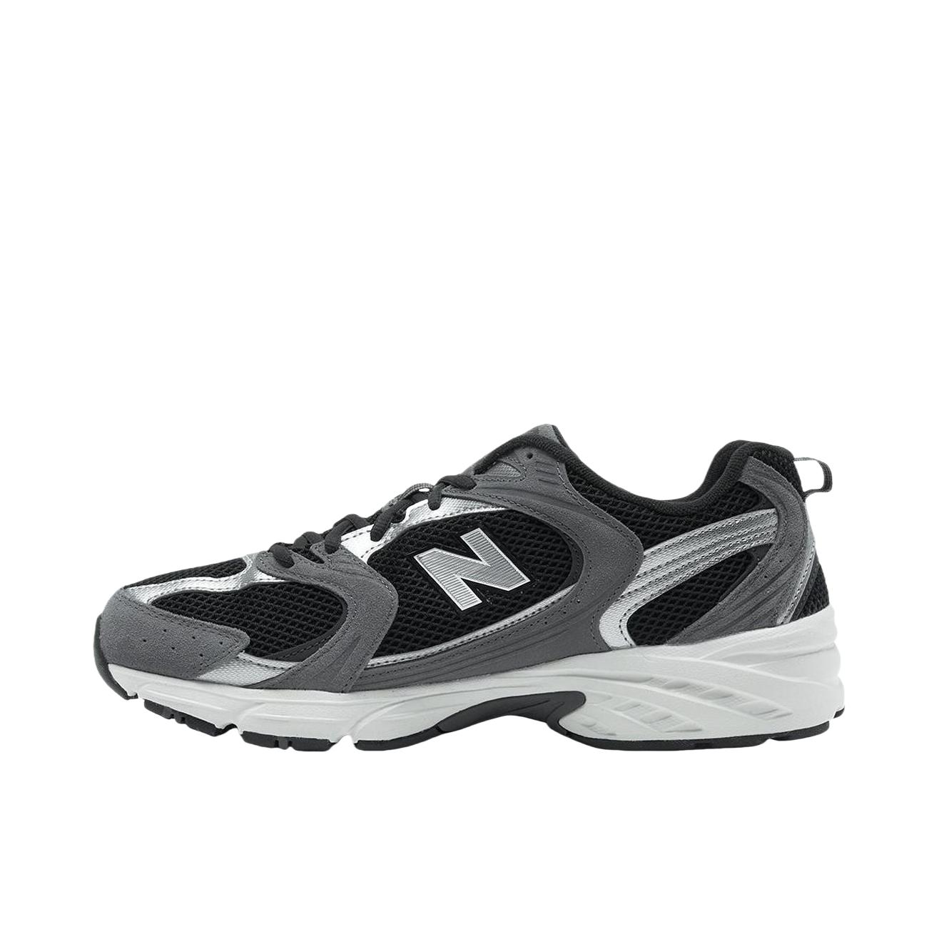 推荐商品：New Balance MR530 跑鞋 圆头经典拼接复古缓震防滑耐磨网面透气支撑 D宽/银色/深黑色