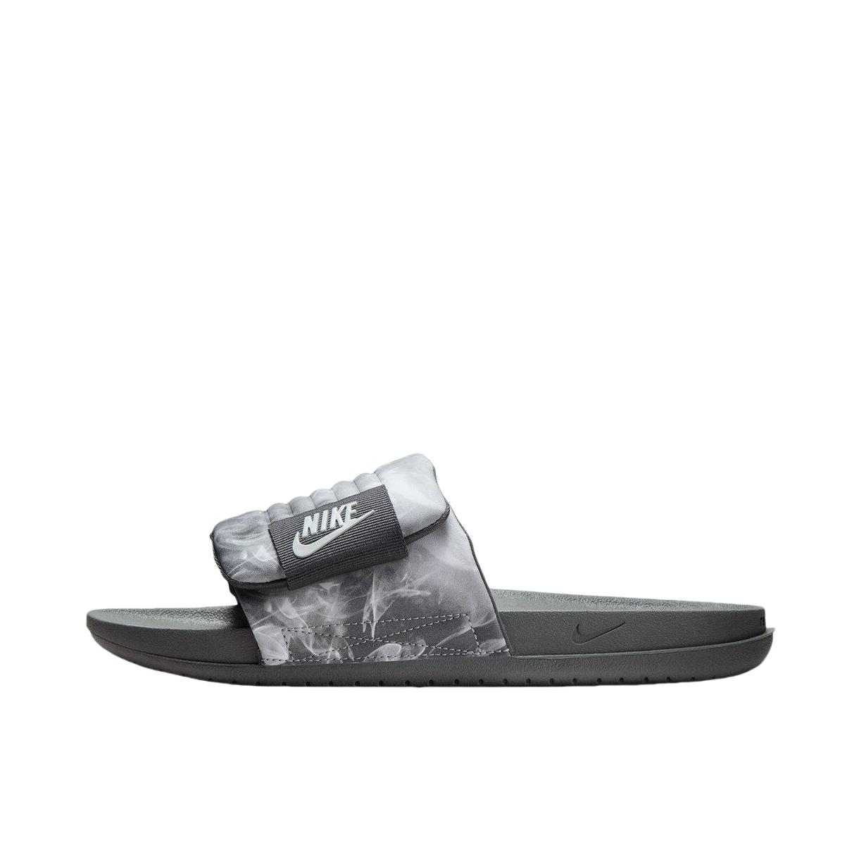 推荐商品：Nike Offcourt Adjust Slide 防滑耐磨 缓震 魔术贴 防水 外穿 一字 运动拖鞋 黑色/灰色