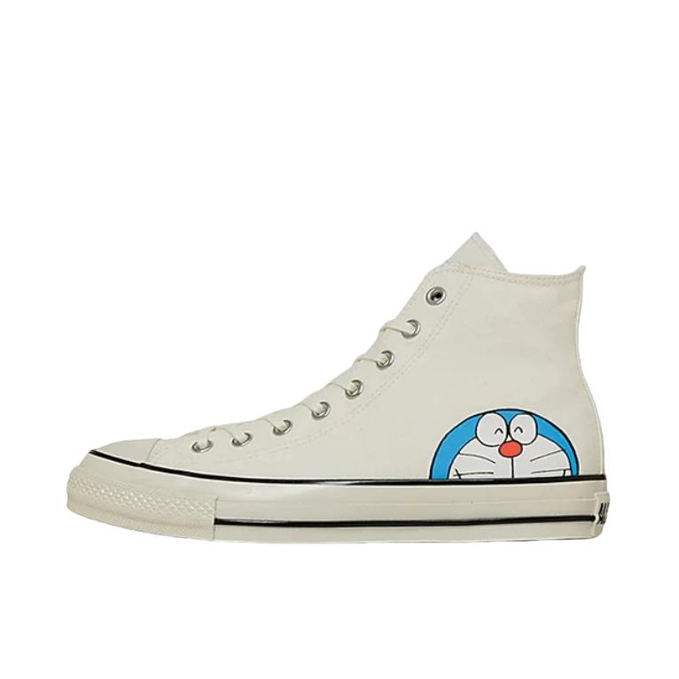 推荐商品：Converse/匡威 Chuck Taylor All Star 帆布鞋 常青款轻便防滑耐磨百搭复古圆头减震贴合高帮 Doraemon/哆啦A梦/白色