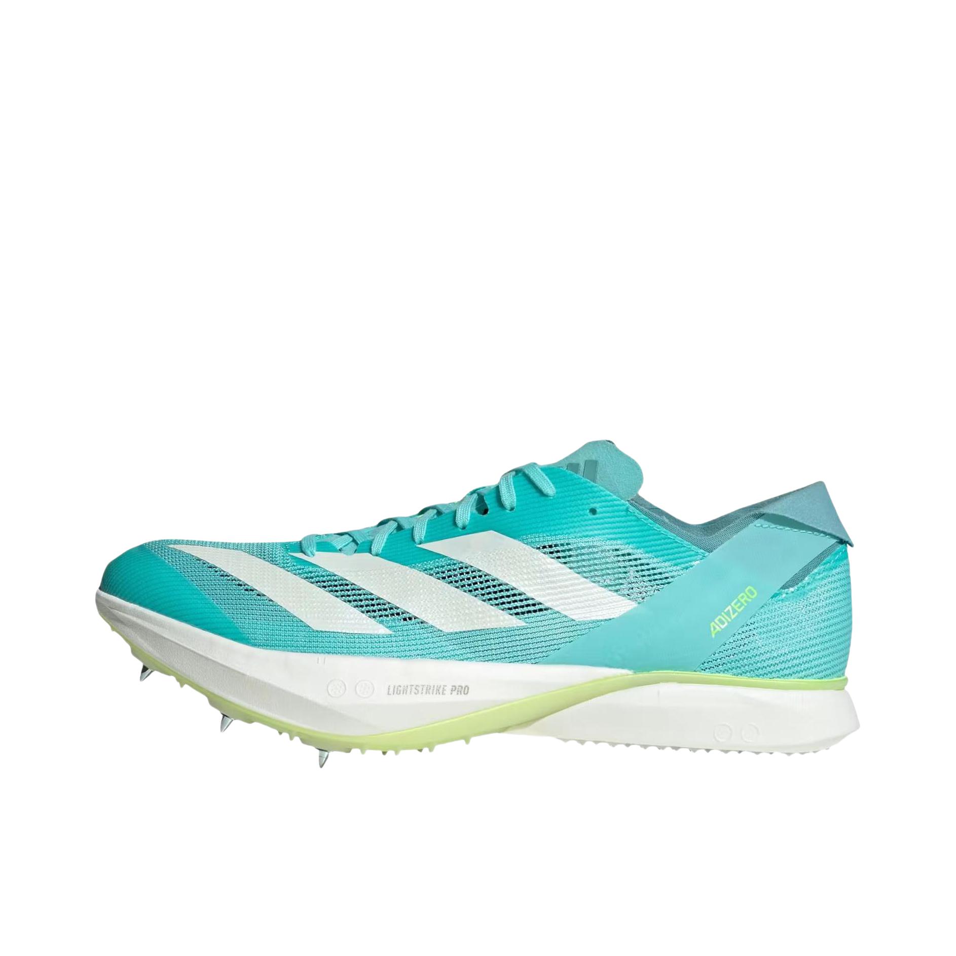 推荐商品：adidas adiZero Avanti 跑鞋 防滑耐磨减震碳板织物田径竞速长跑 浅绿色 