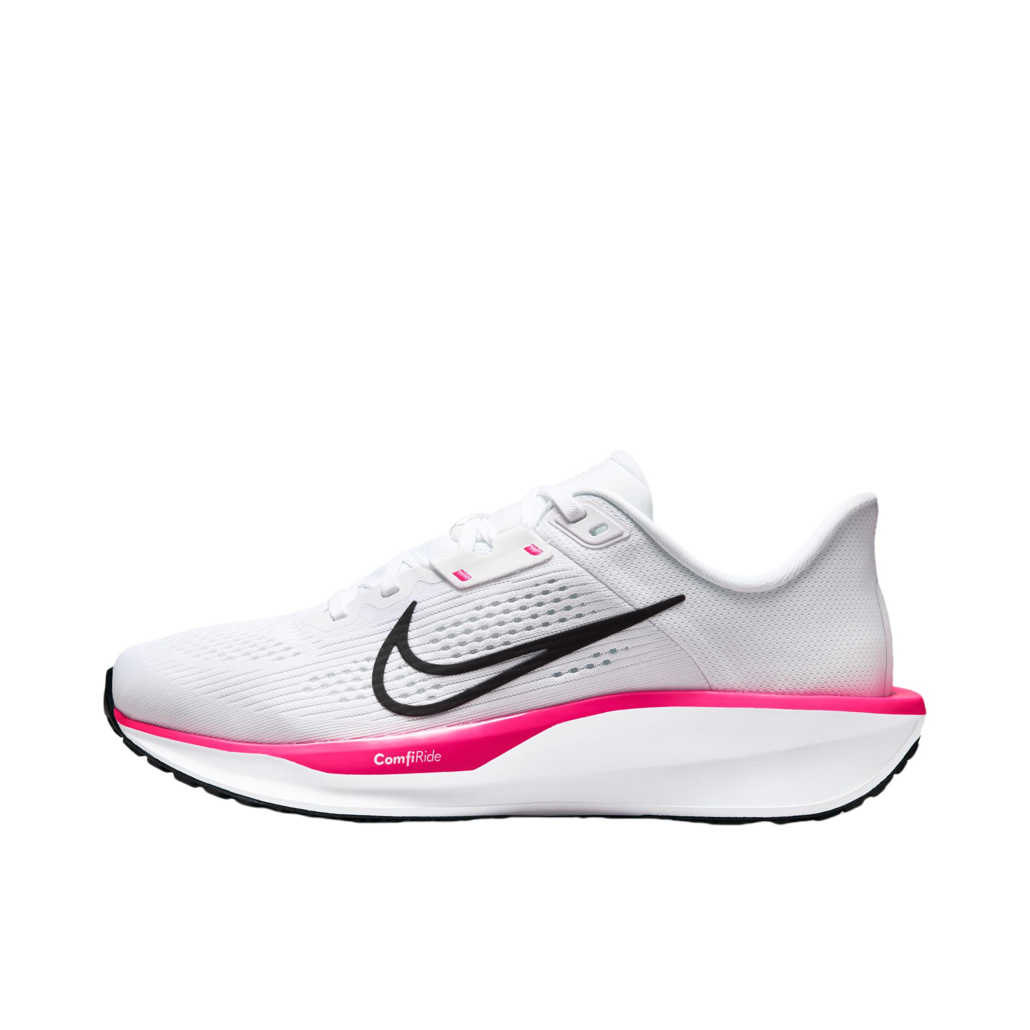 推荐商品：Nike QUEST 6 跑鞋 户外训练健身网面缓震支撑回弹运动轻便泡绵抓地耐用厚实 女款/白色/黑色/透明粉