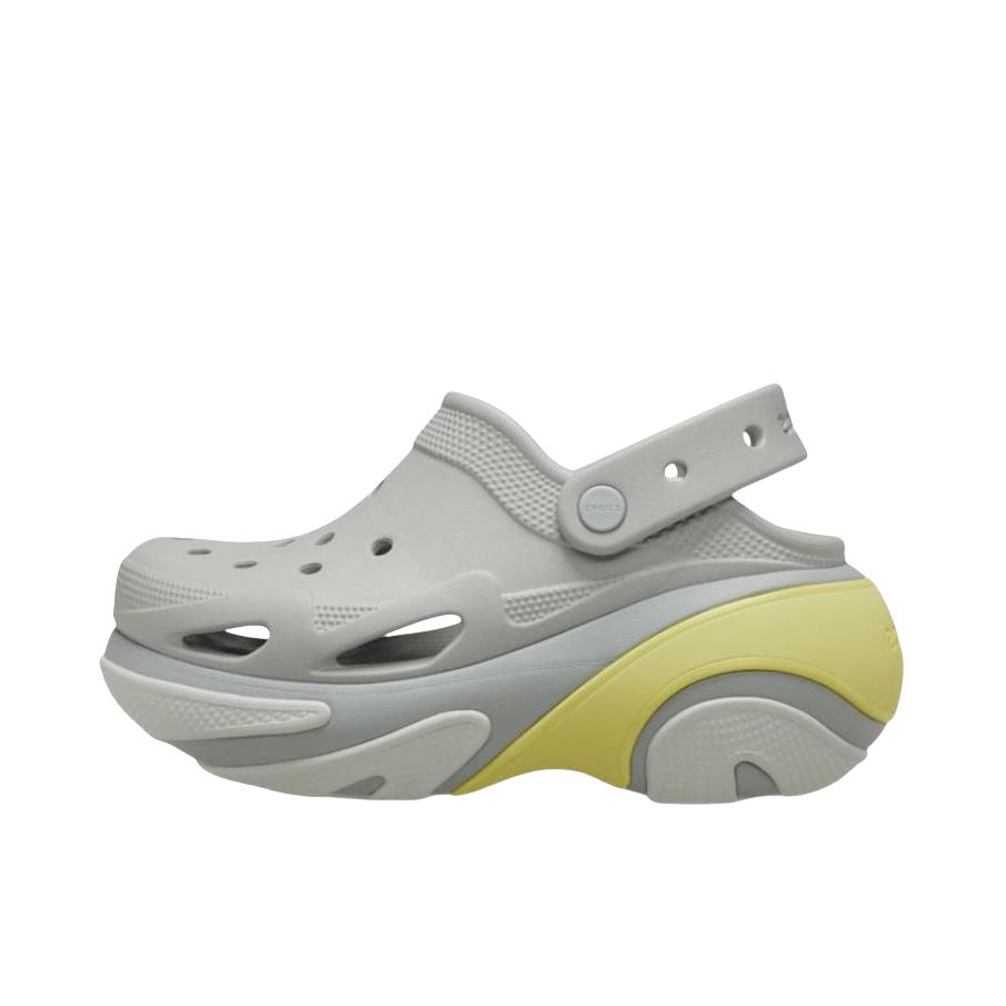推荐商品：Crocs/卡骆驰 Bubble Crush Clog 贝壳泡芙 一脚蹬 包头 厚底 增高 休闲 涉水 外穿 洞洞鞋 凉鞋 女款/灰色