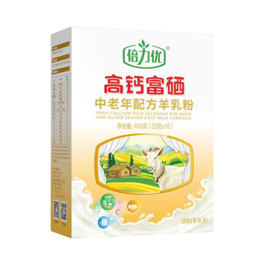 推荐商品：倍力优 高钙富硒中老年配方羊乳粉 400g 盒装