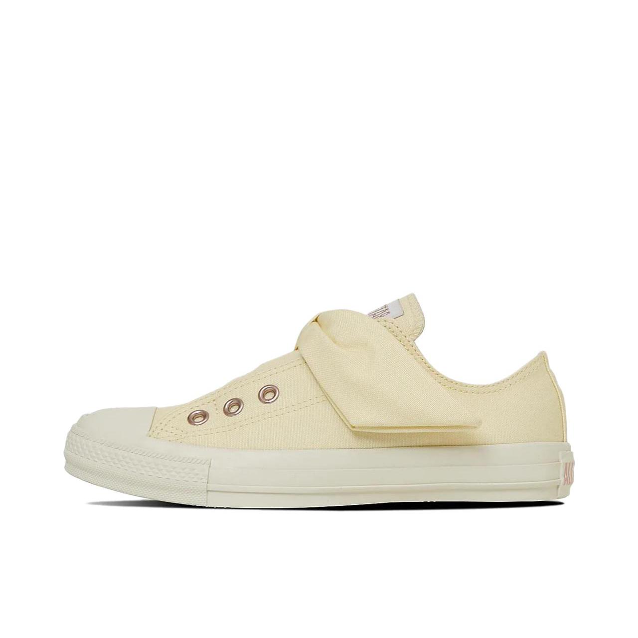 推荐商品：Converse/匡威 ALL STAR RIBBONSTRAP PG OX 轻便 低帮 平跟 橡胶 帆布鞋 女款/奶油色