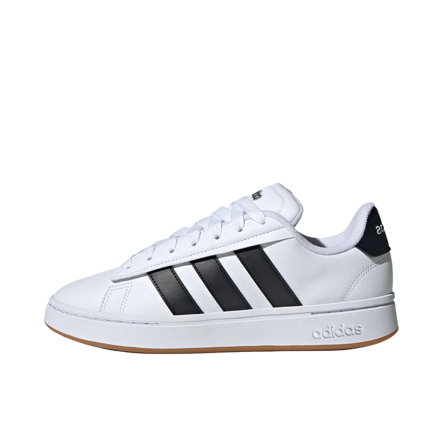 推荐商品：adidas Grand Court Alpha 面包鞋 板鞋 减震透气防滑耐磨百搭复古轻运动薄底贴合 白色/黑色/树脂黄