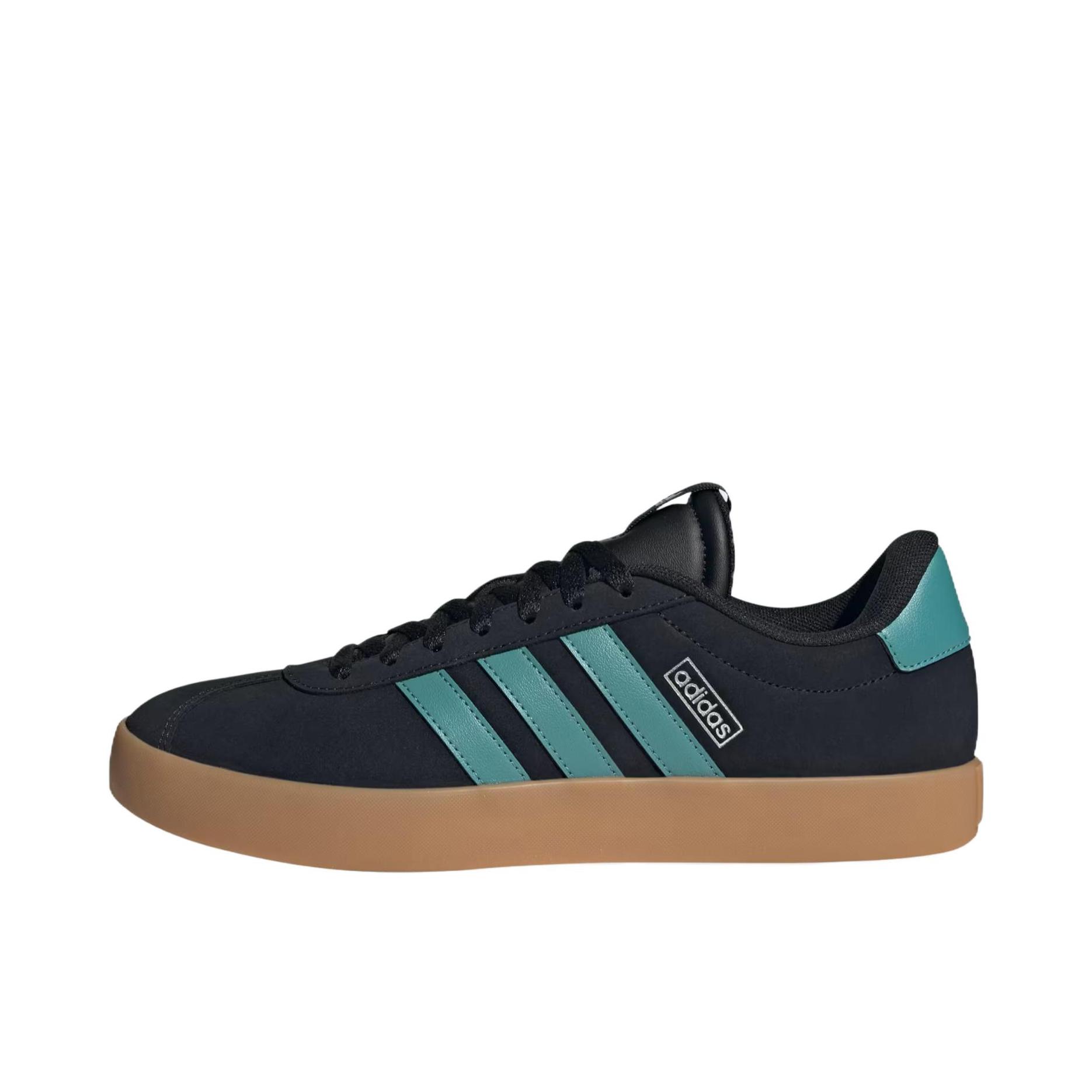 推荐商品：adidas VL Court 3.0 板鞋 T头鞋 德训鞋 舒适百搭防滑耐磨运动休闲贴合支撑圆头 黑色/青色