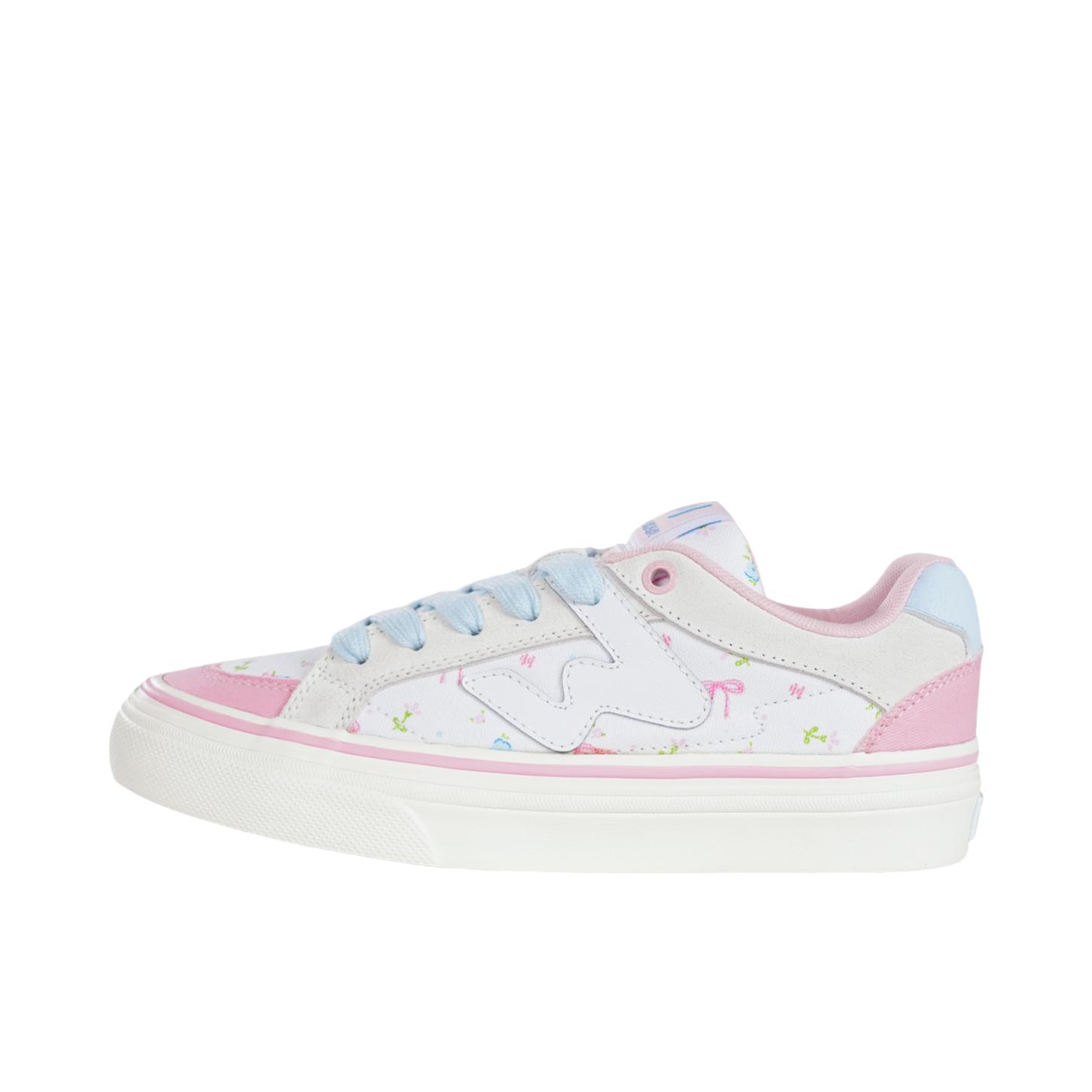 推荐商品：Ollieskate/顽刻 W系列 板鞋 德训鞋 T头鞋 滑板鞋 潮流百搭时尚休闲复古国潮 小碎花/粉色