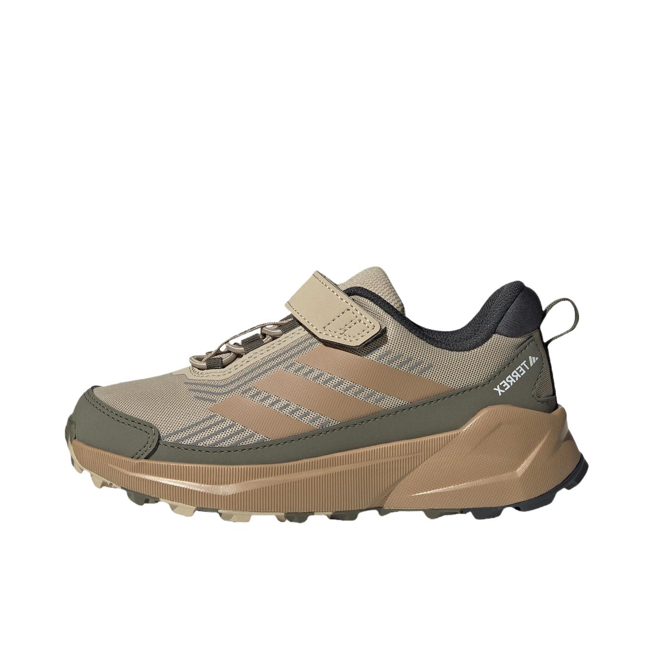 推荐商品：adidas TERREX TRAILMAKER 2 徒步鞋 运动鞋儿童 户外魔术贴 大童/草原棕/纸板黄/碳黑色